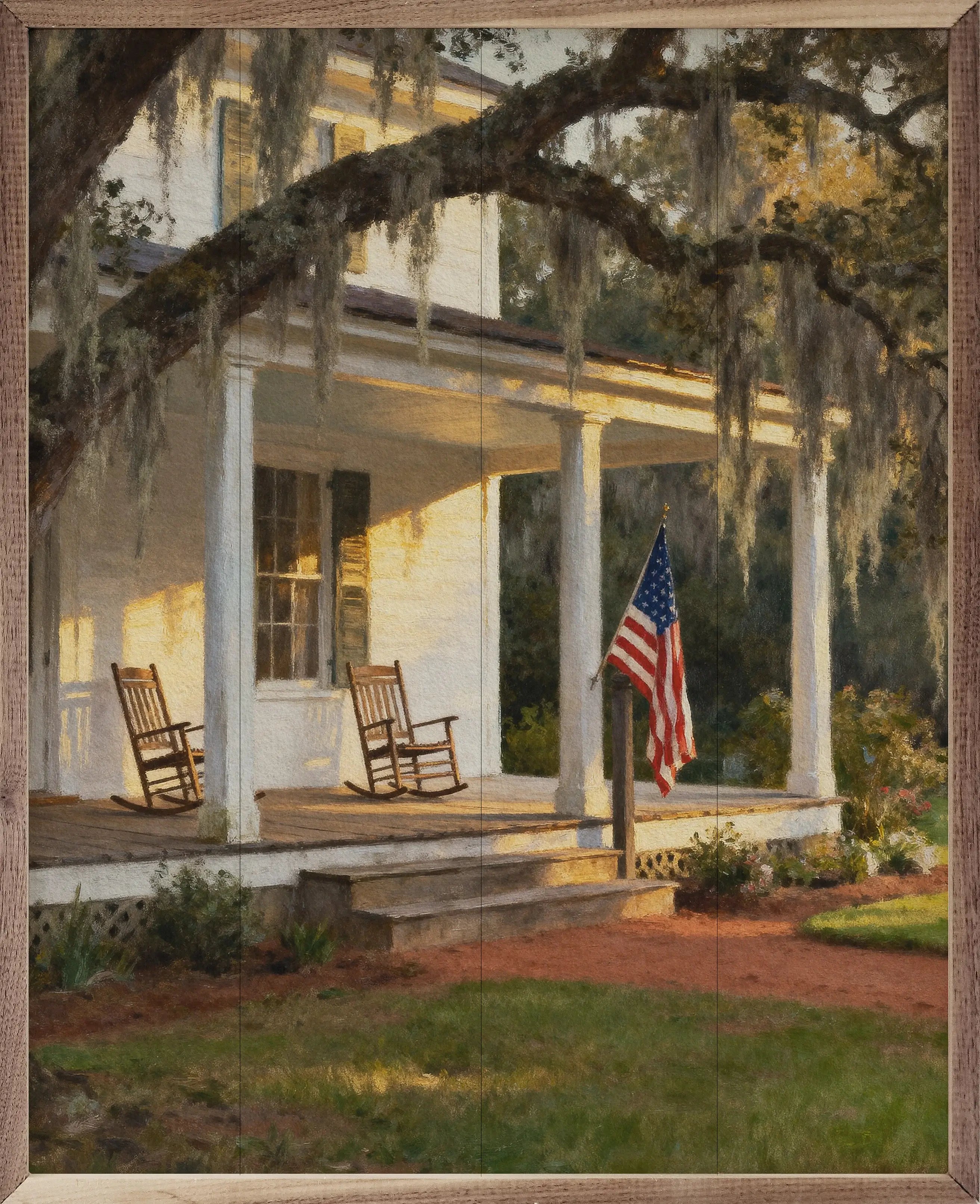 Front Porch Southern Homestead Wood Framed Print