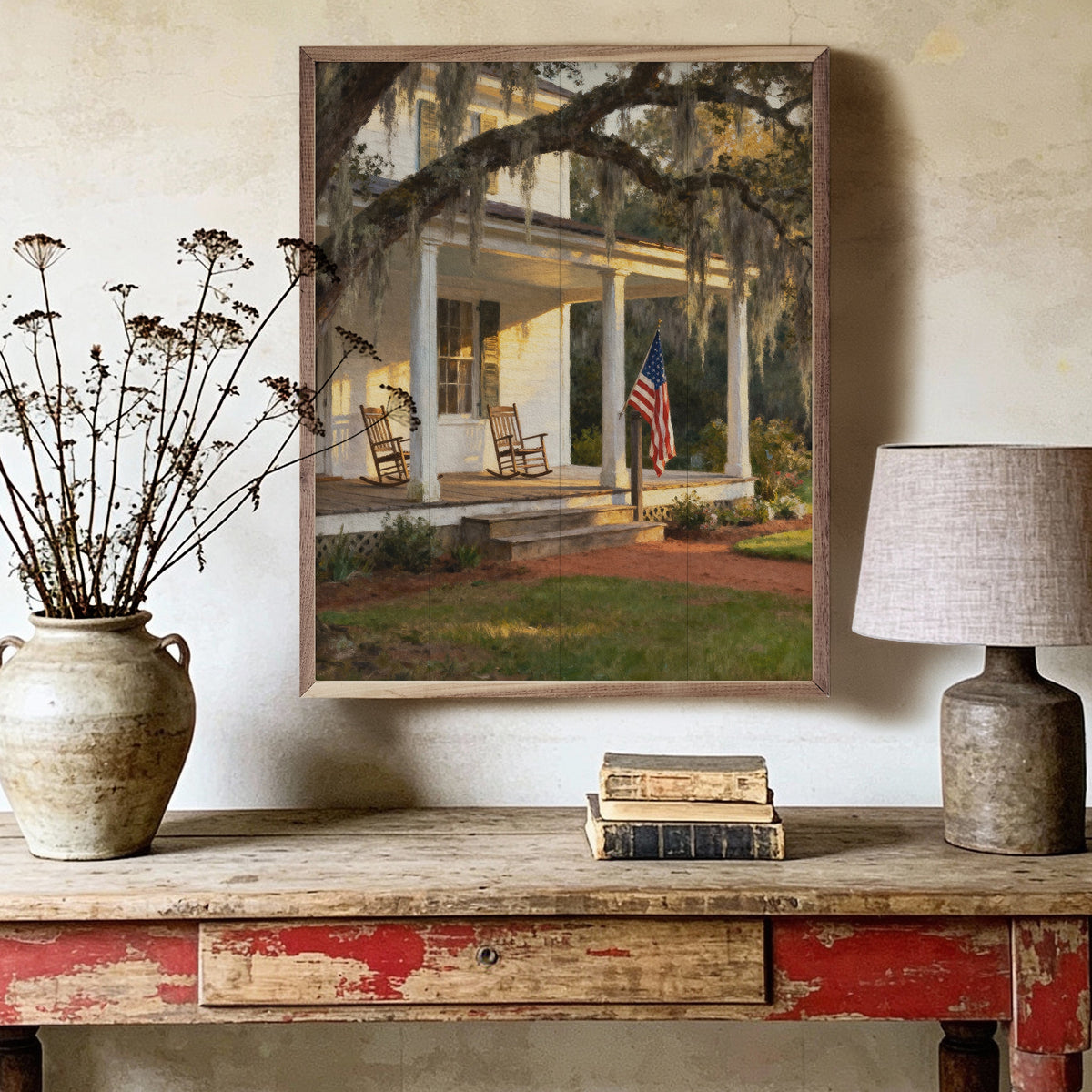 Front Porch Southern Homestead Wood Framed Print