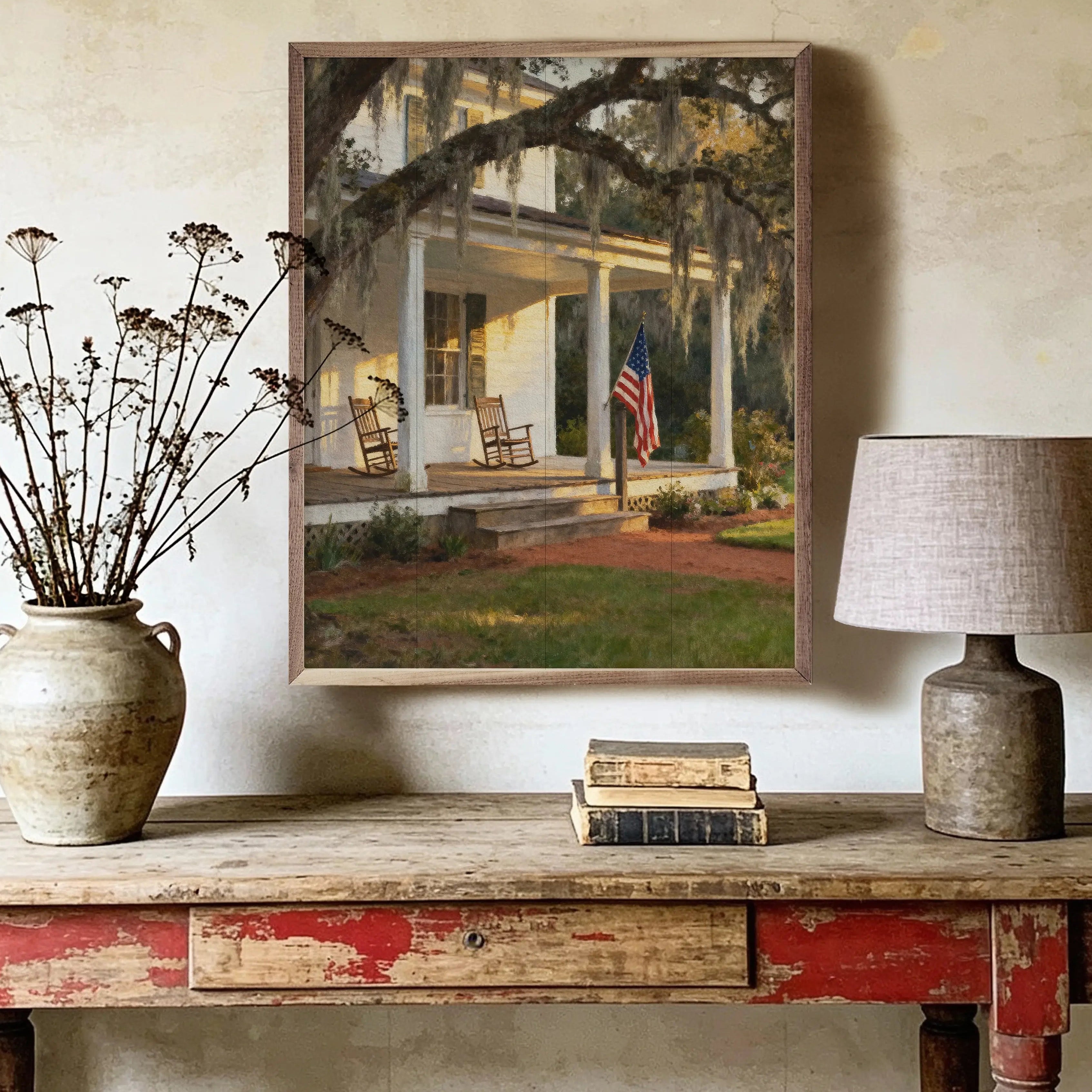 Front Porch Southern Homestead Wood Framed Print