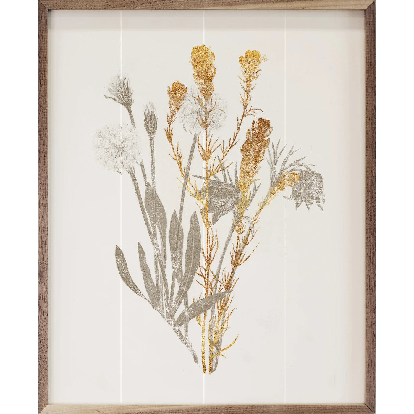 Gold Flower Wood Framed Print