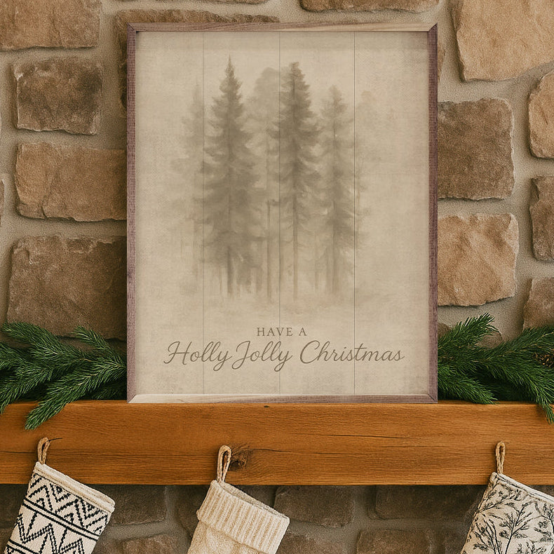 Have A Holly Jolly Christmas Winter Wood Framed Print