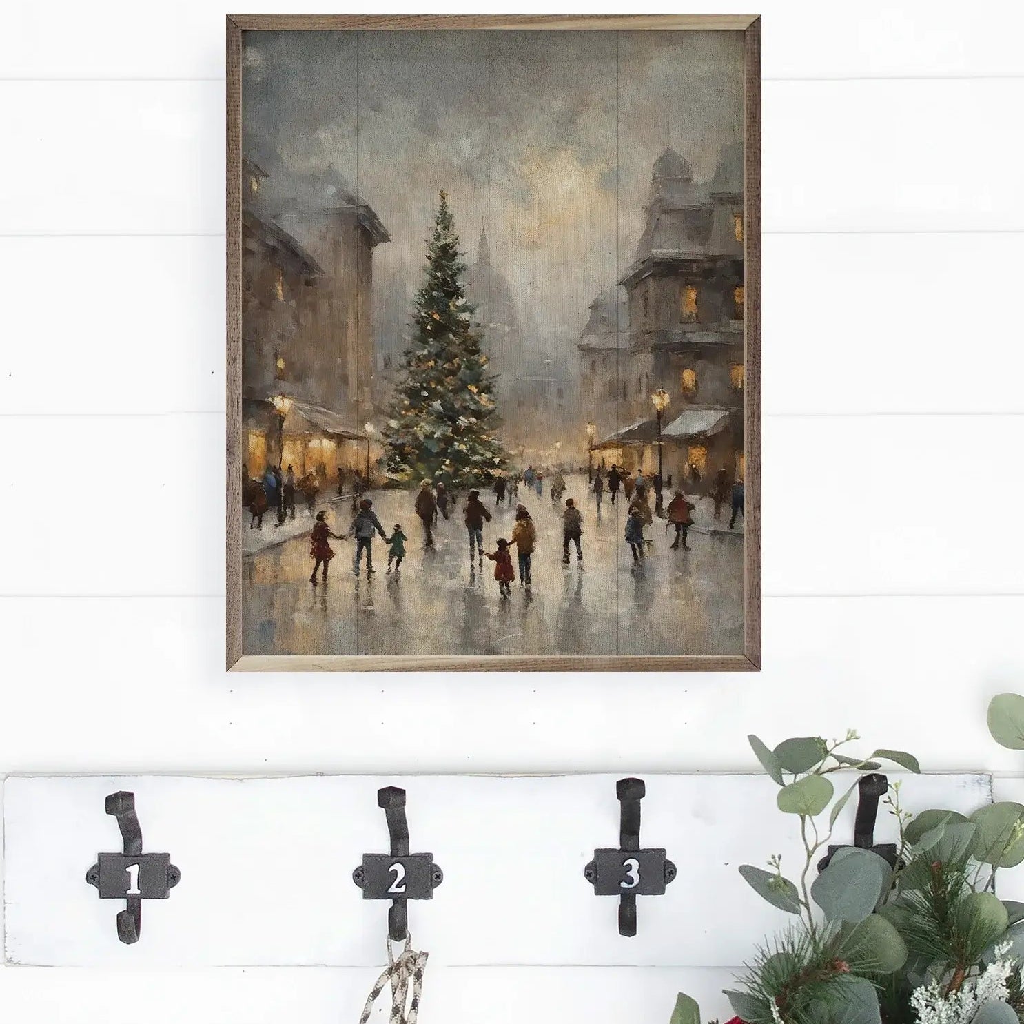 Ice Skating Center Wood Framed Print