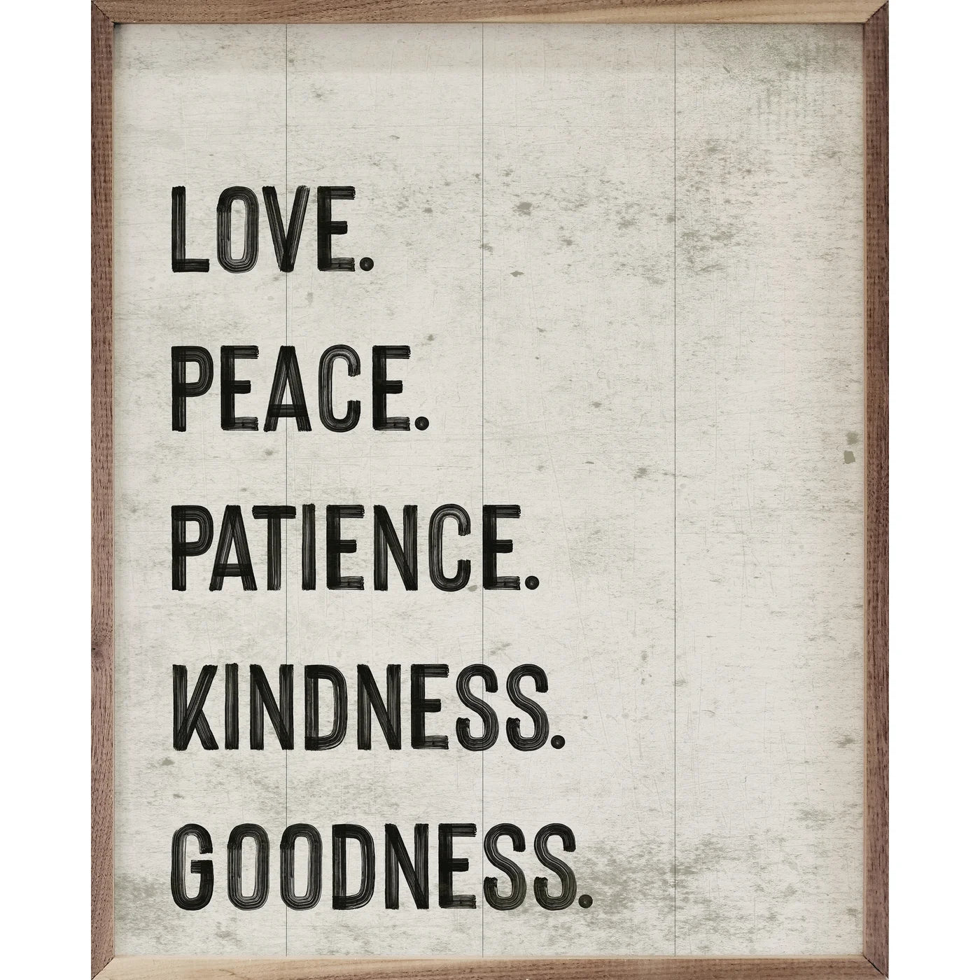 Love Peace Patience Kindness Goodness Wood Framed Print