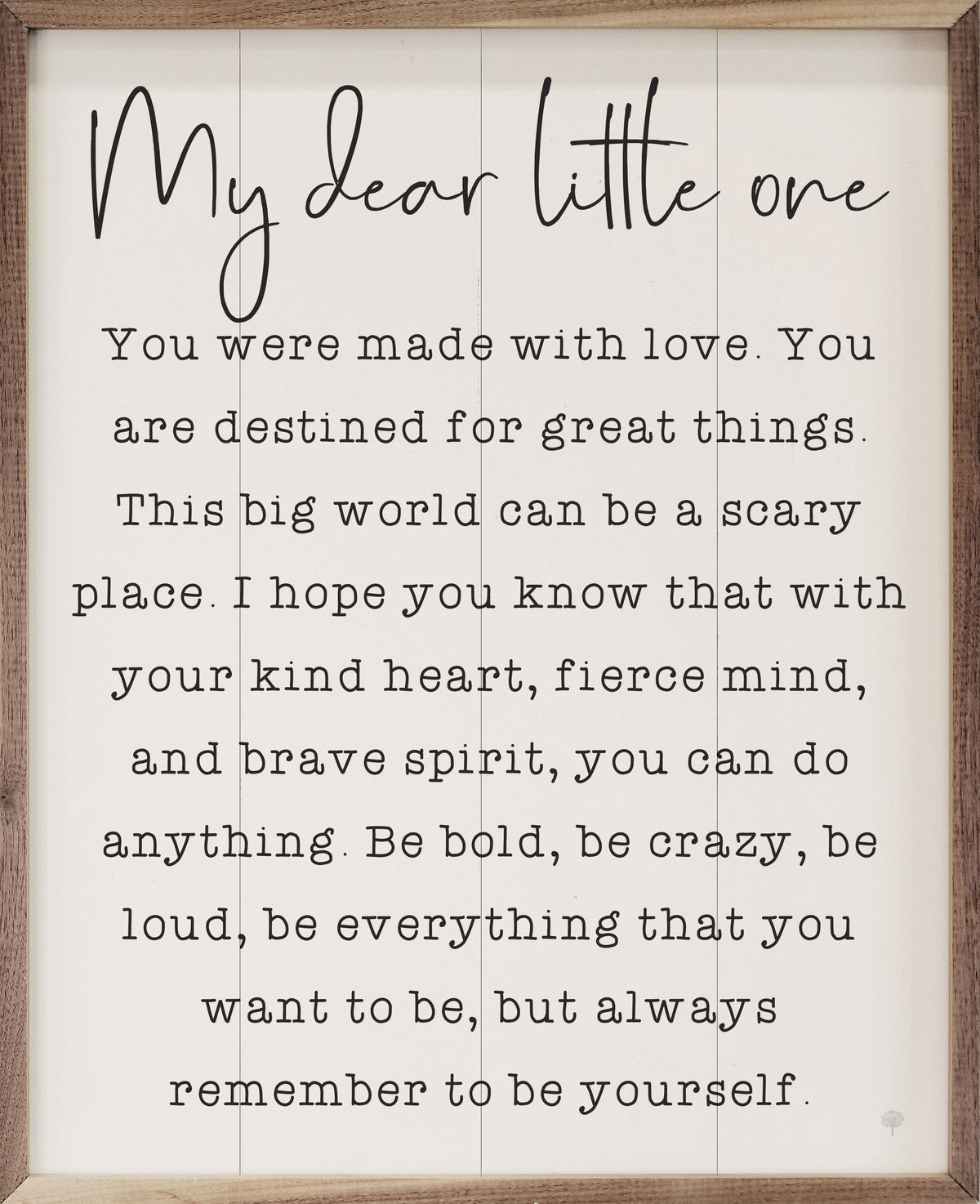 My Dear Little One White Wood Framed Print