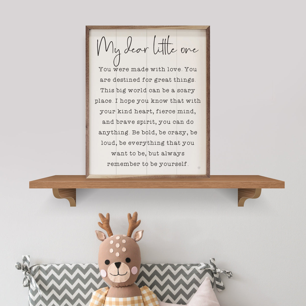 My Dear Little One White Wood Framed Print