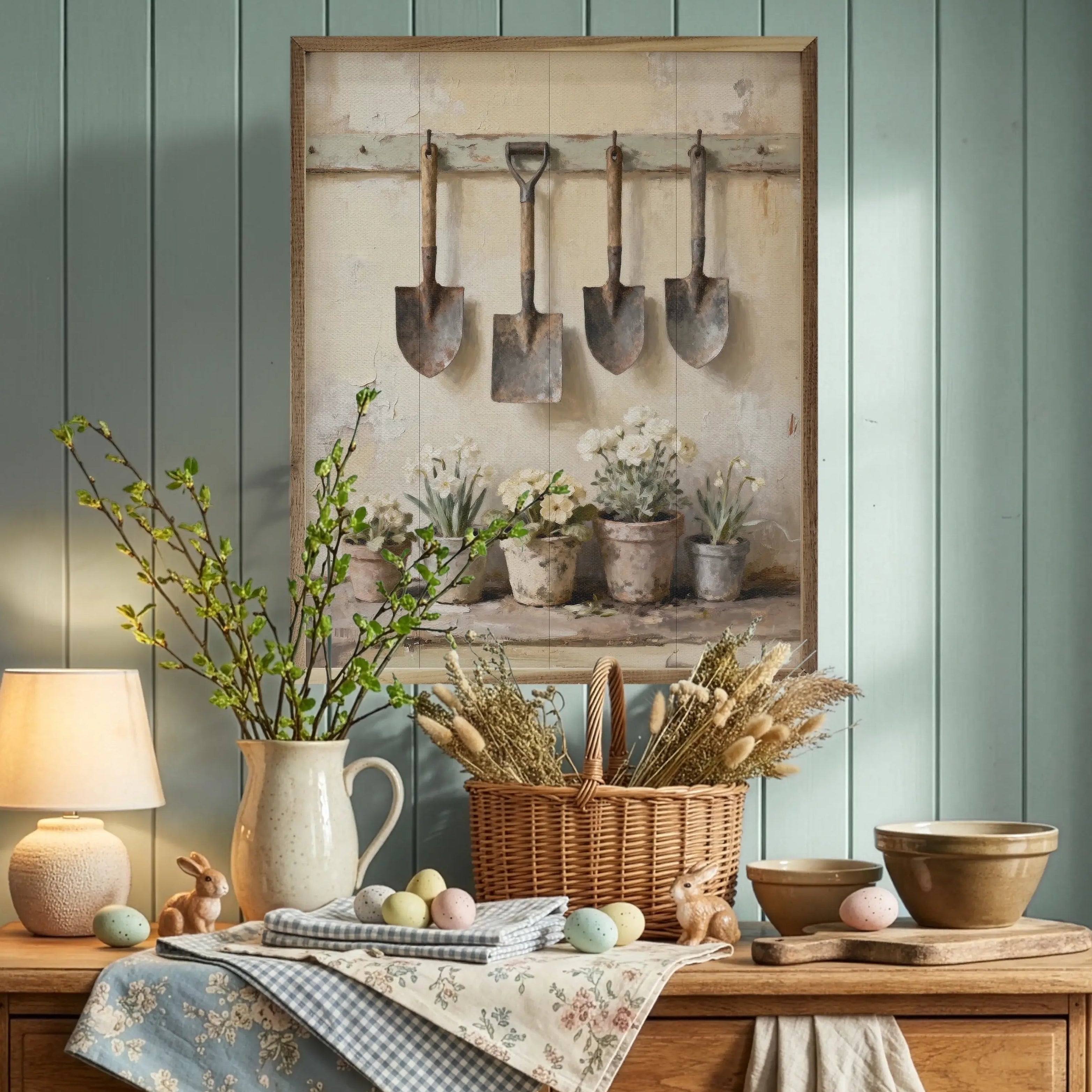 Potting Shed Wood Framed Print