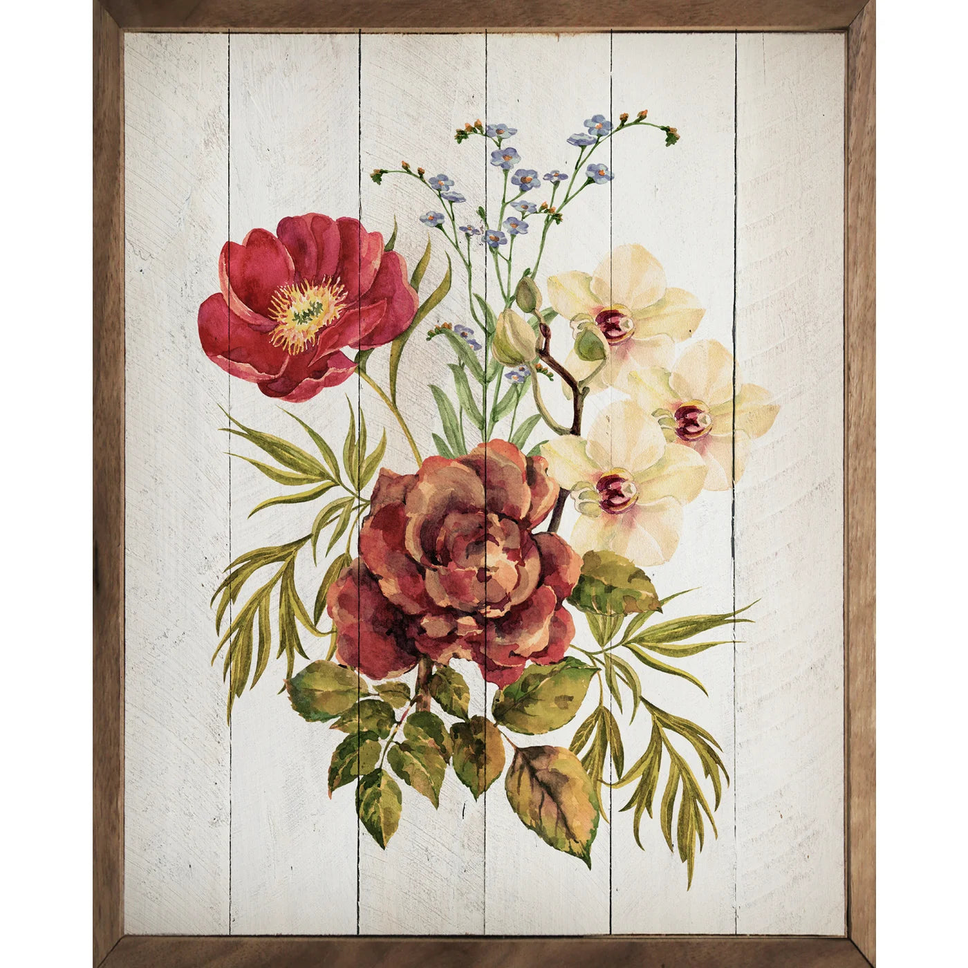 Red Bouquet Wood Framed Print