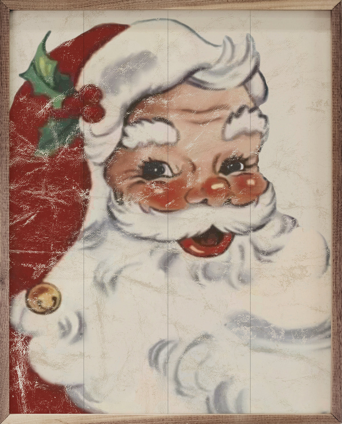 Rosy Cheeks Santa Wood Framed Print
