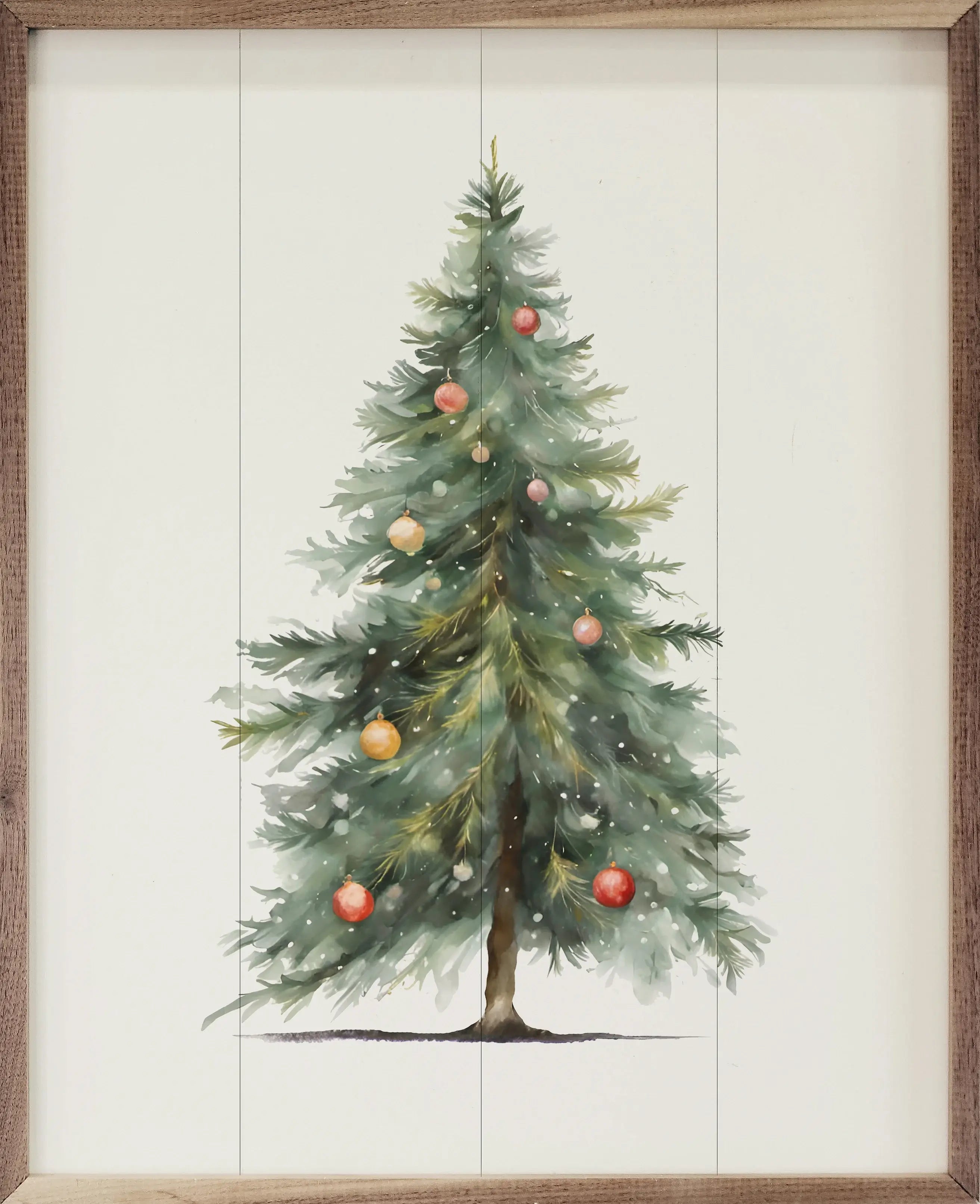 Simple Christmas Tree Wood Framed Print