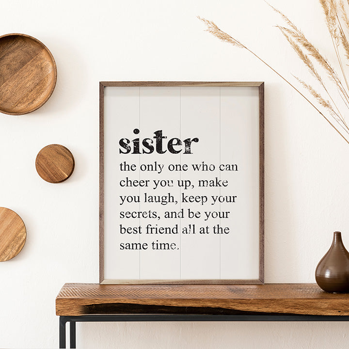 Sister The Only One White Wood Framed Print