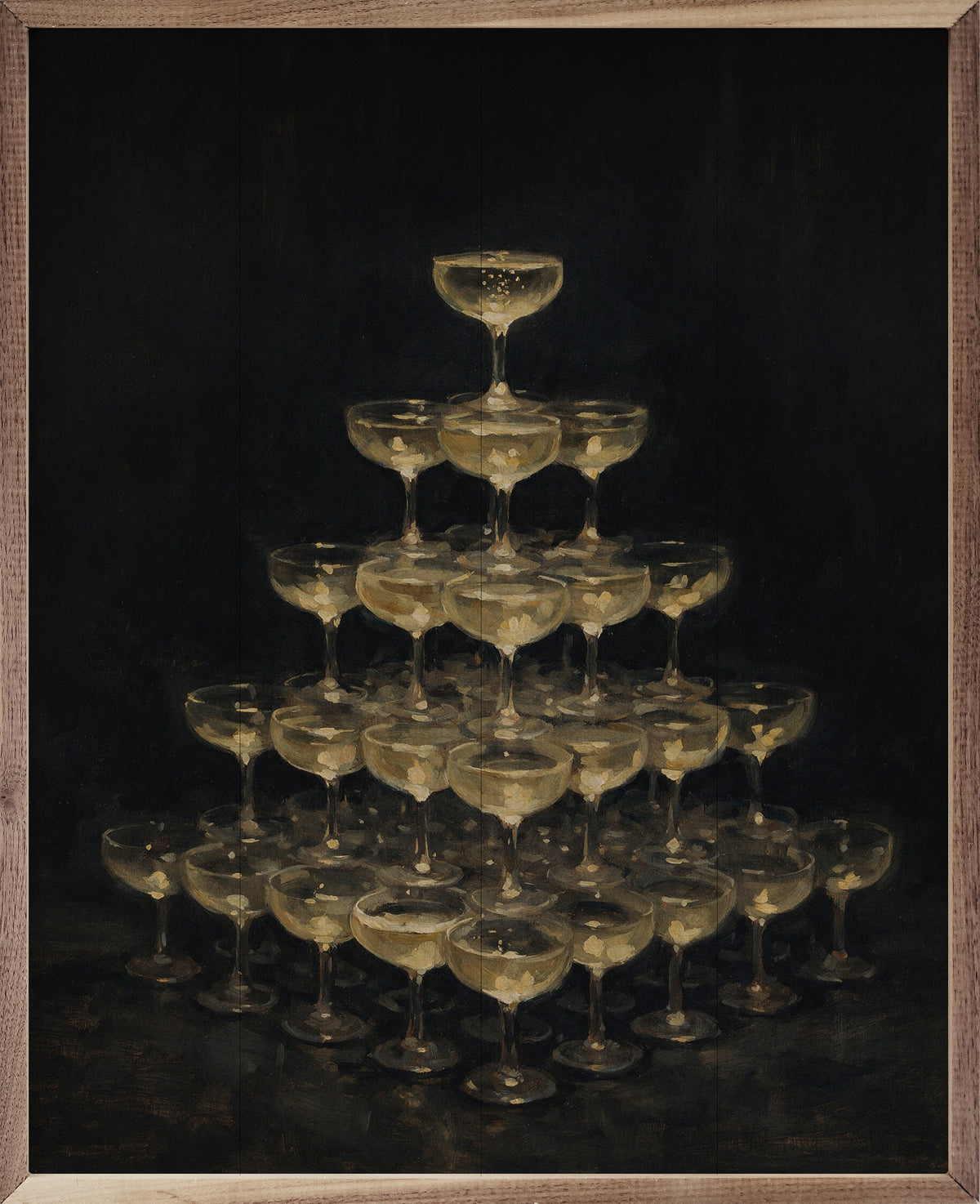 The Champagne Social Wood Framed Print