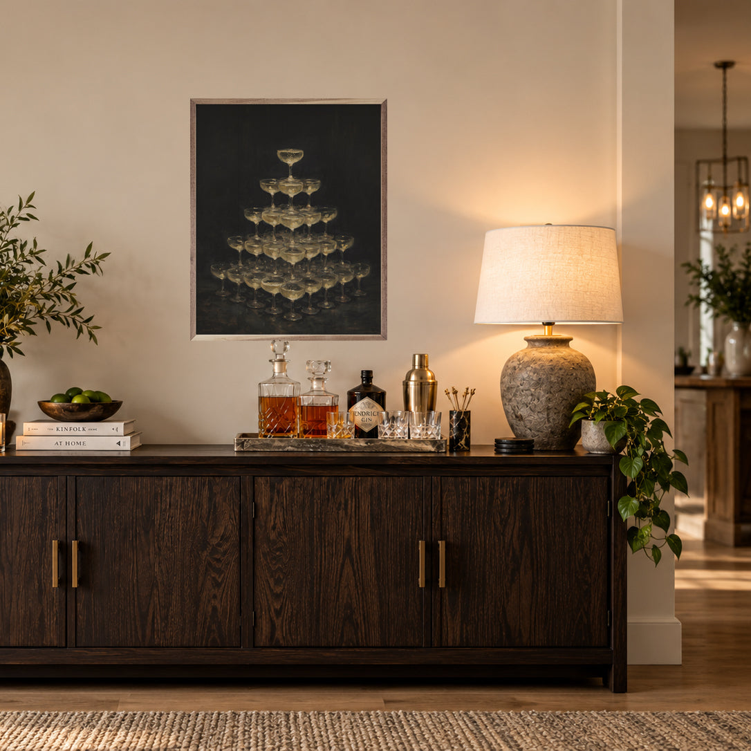 The Champagne Social Wood Framed Print