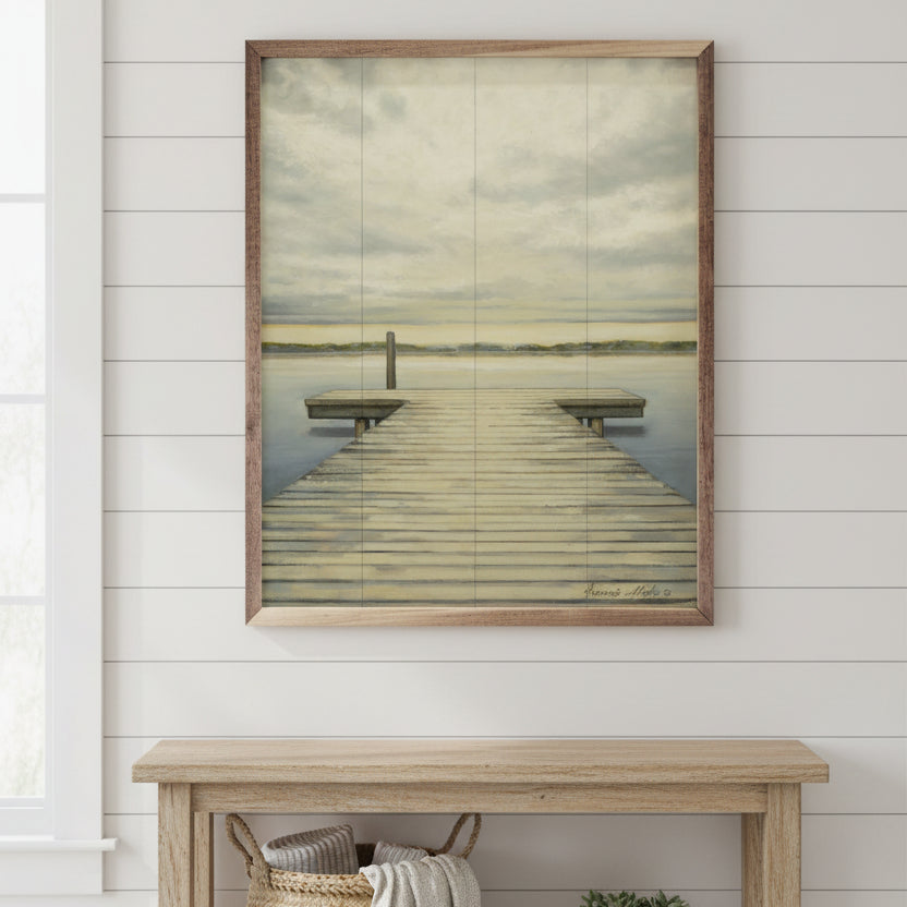 The Dock Wood Framed Print
