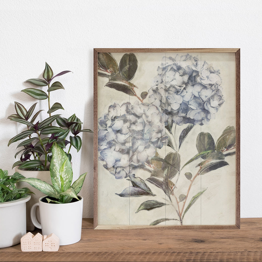 Twilight Hydrangea 3 By Nina Blue Wood Framed Print