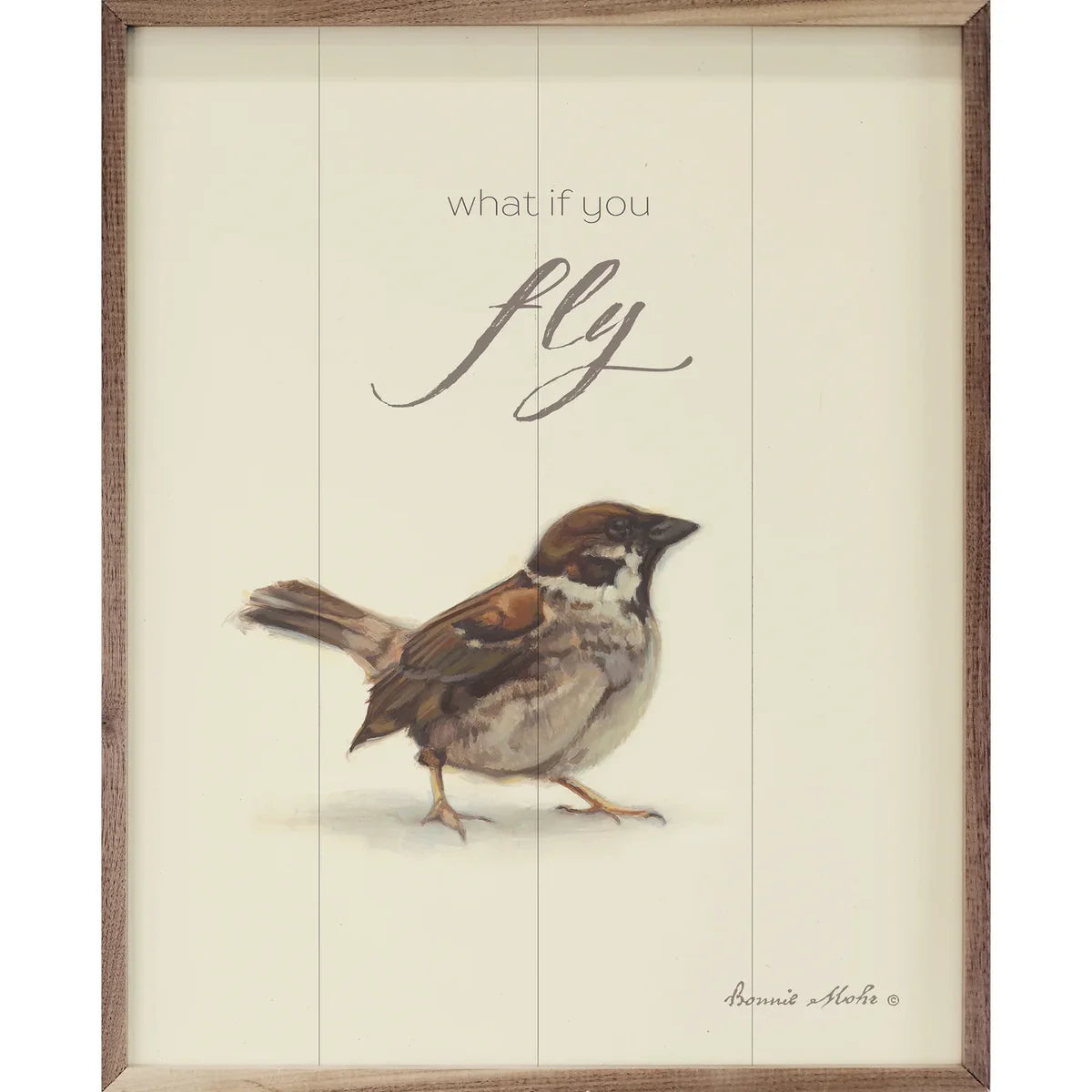 What If You Fly Bird Wood Framed Print