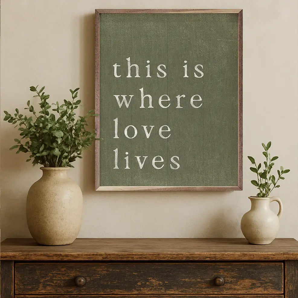 Where Love Lives Wood Framed Print