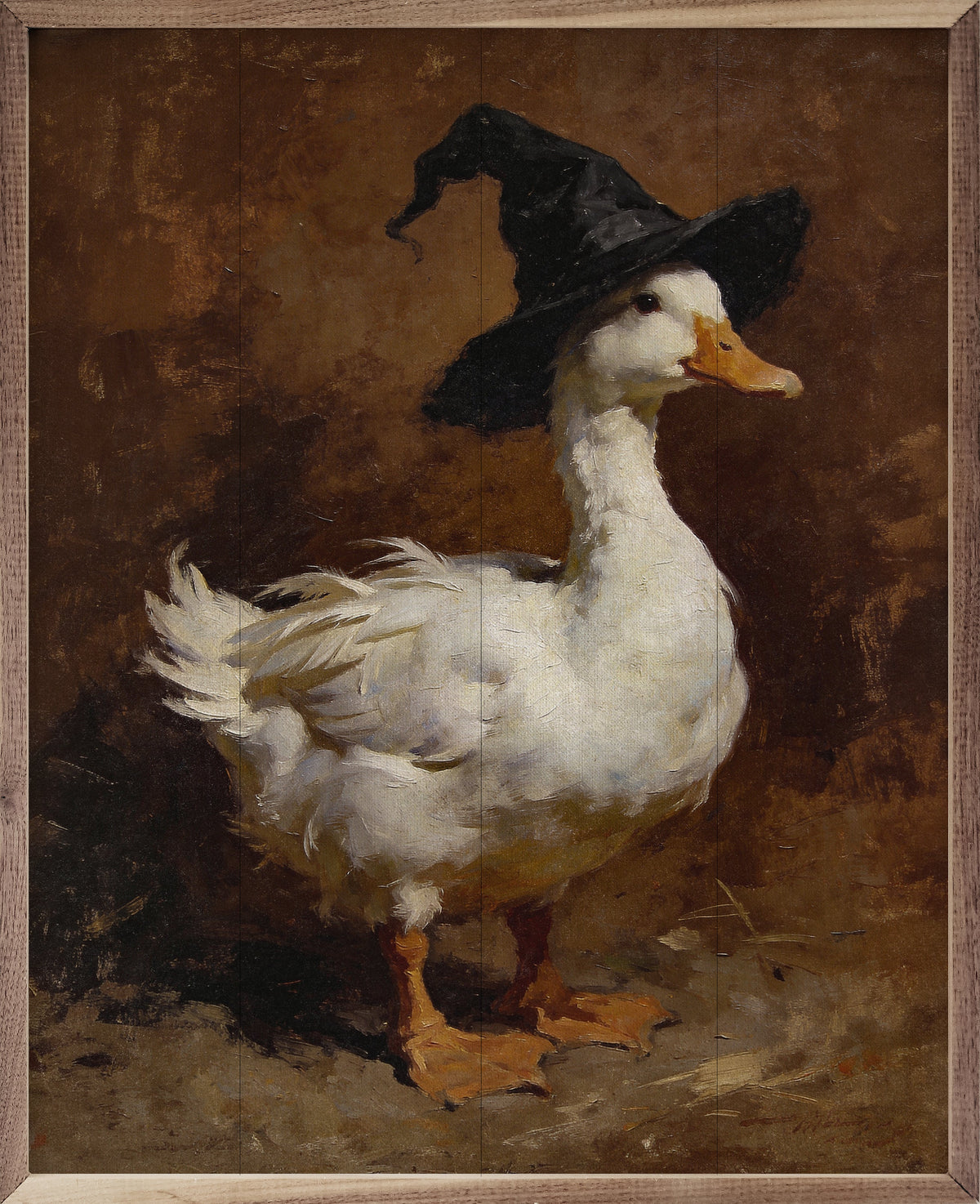 Witch Hat Duck Wood Framed Print