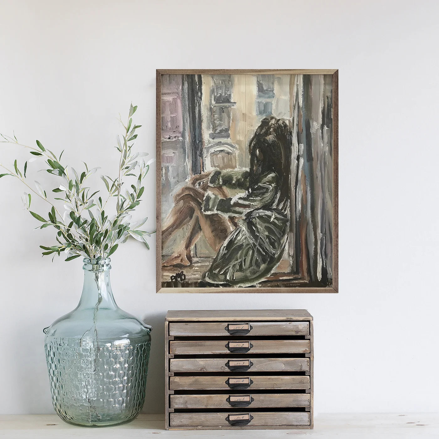 Hidden Thoughts By Annette Beraud-Battaglia Wood Framed Print