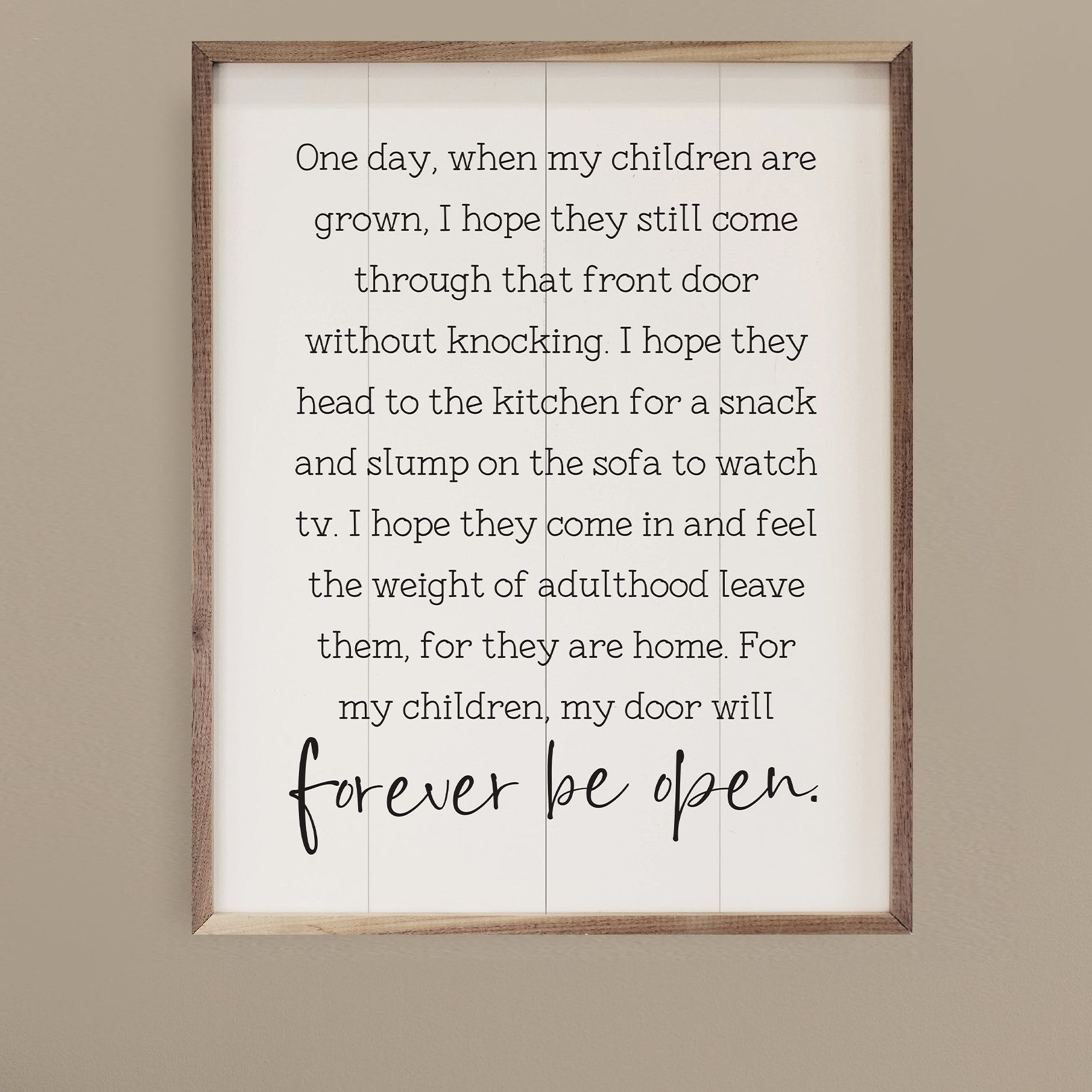 One Day when My Children Are Grown Wood Framed Print
