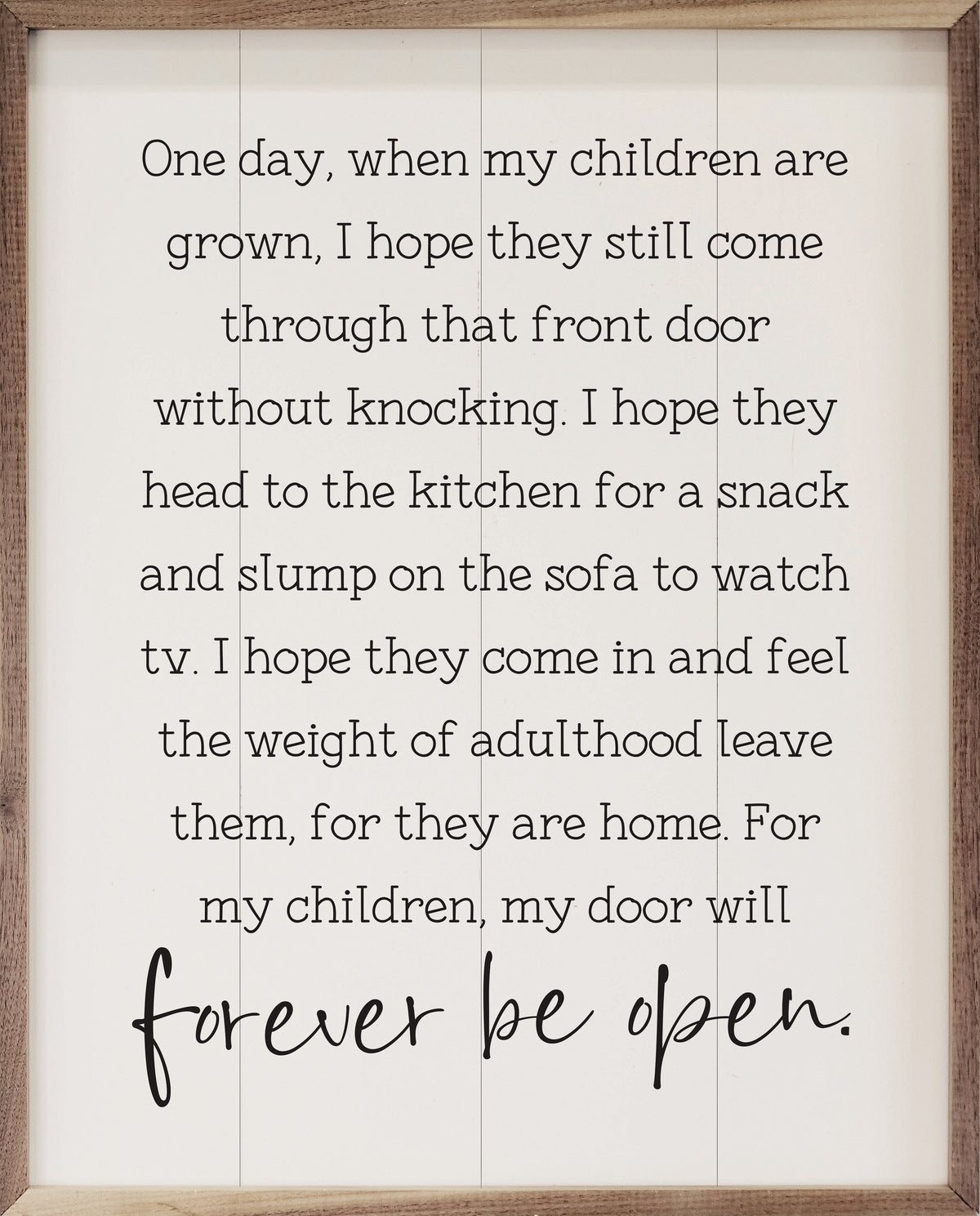 One Day when My Children Are Grown Wood Framed Print