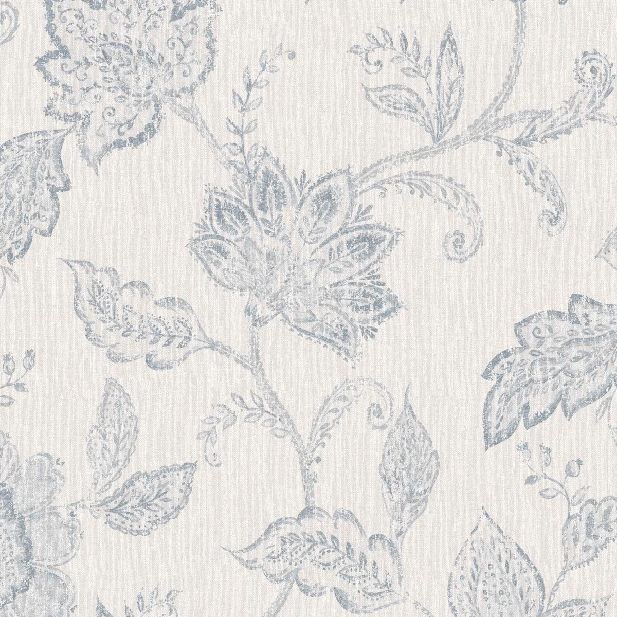 Schumacher Indigo Bloom Wallpaper