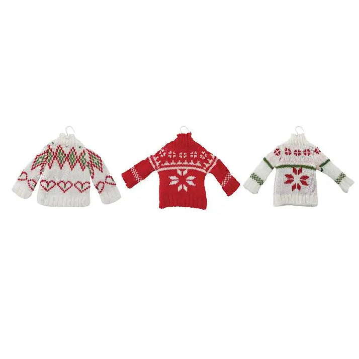 Knit Fabric Holiday Fair Isle Sweater Ornament