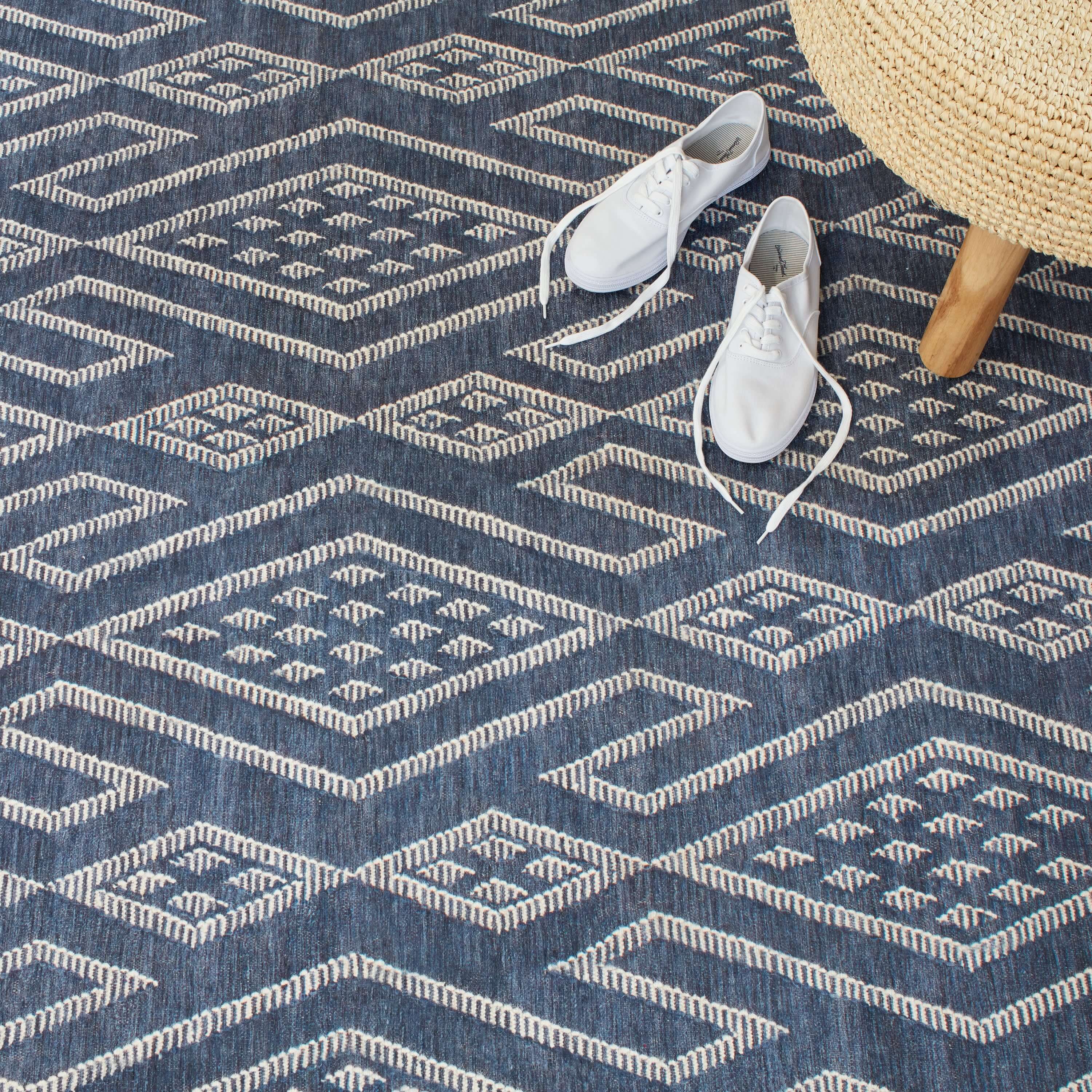 Guthrie Navy Multi Machine Washable Rug