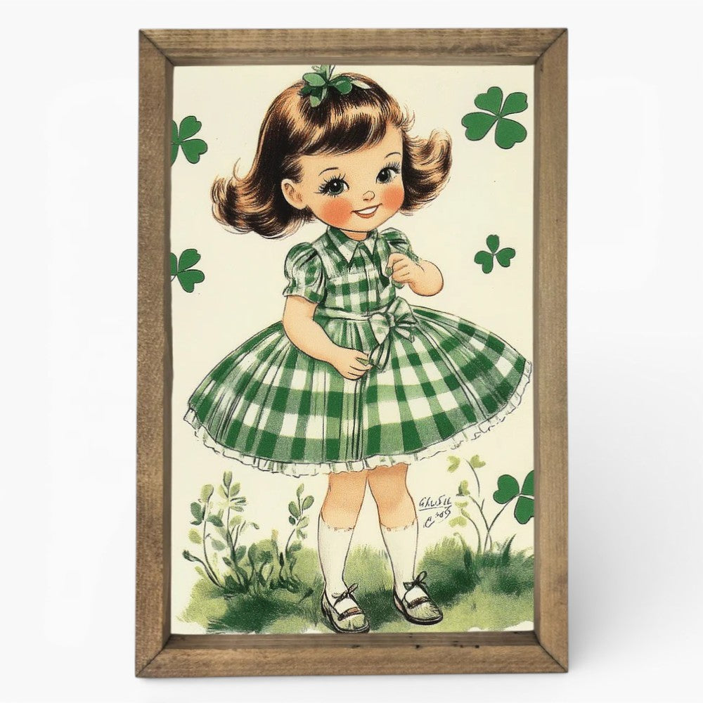 Girl in Clovers Framed Art