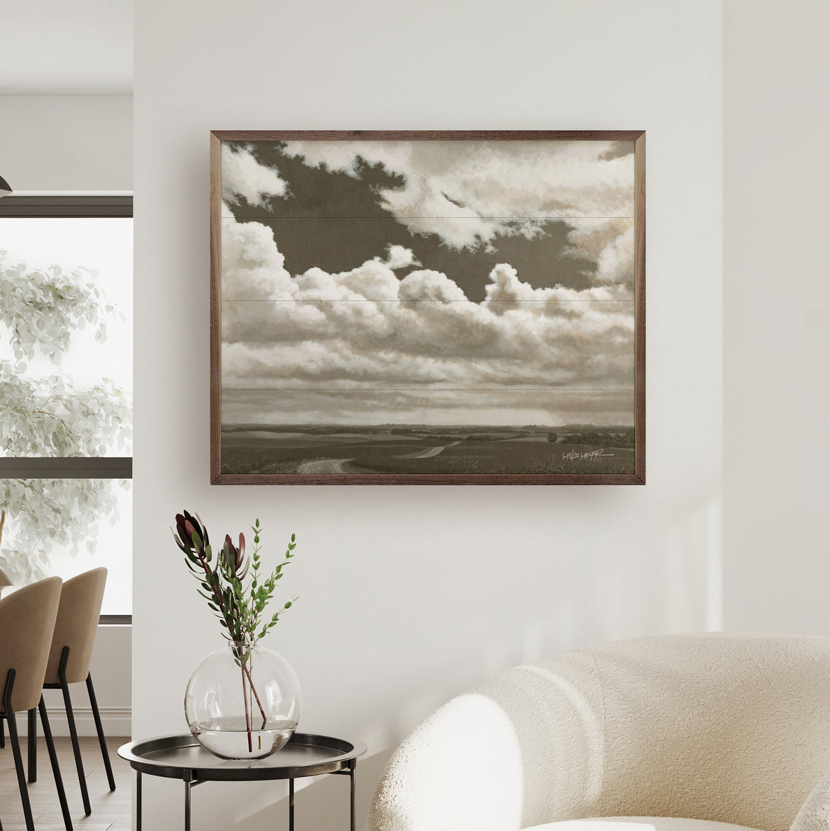 Cloudy Afternoon Wood Framed Print