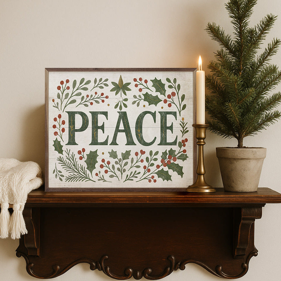 Decorative Peace Wood Framed Print