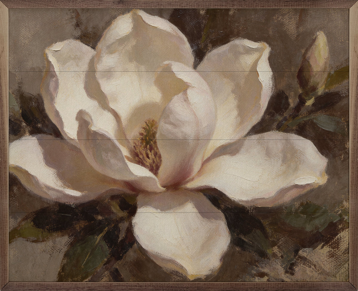 Timeless Magnolia Bloom Wood Framed Print