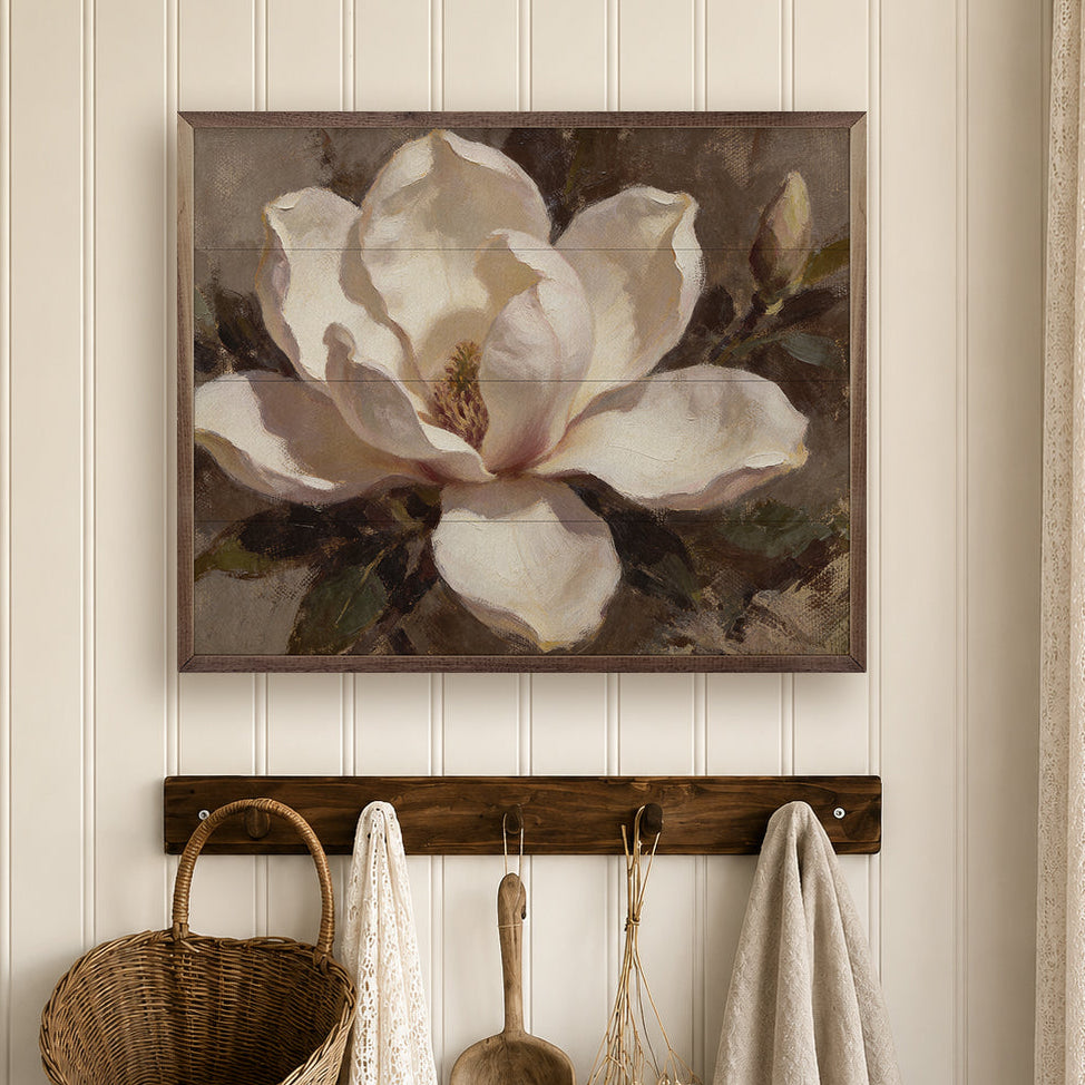 Timeless Magnolia Bloom Wood Framed Print