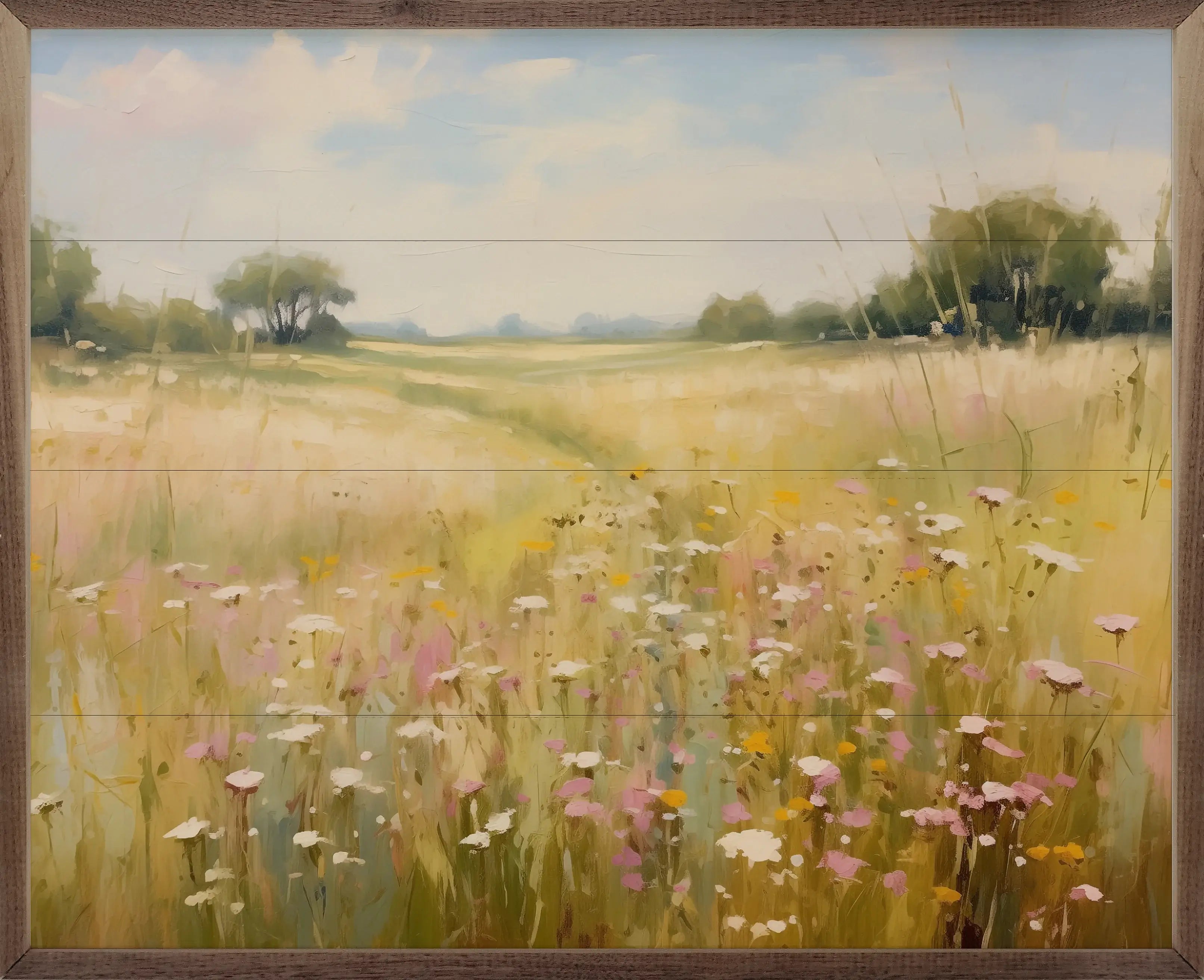 Wildflower Field Wood Framed Print