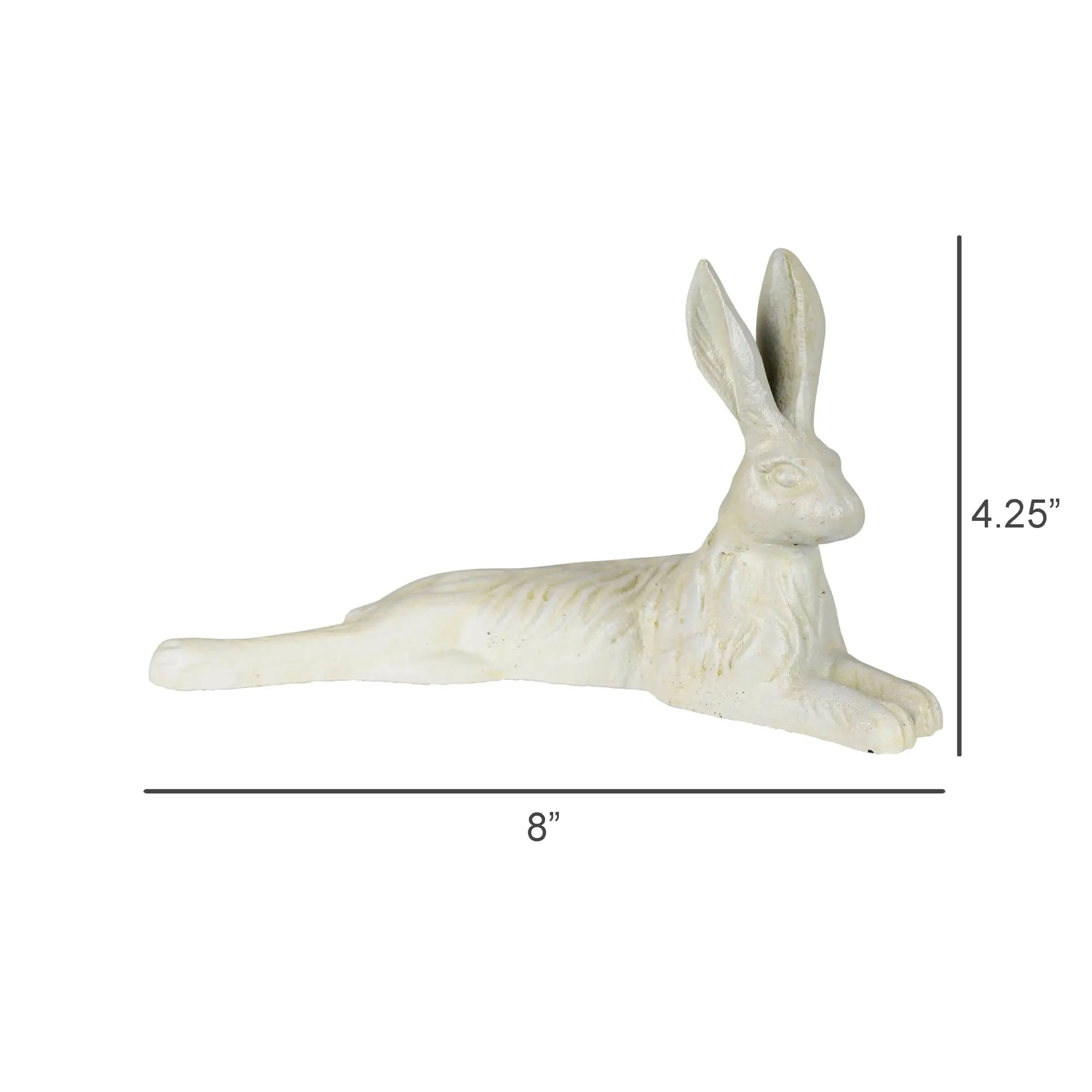 Cream Cast Iron Laying Rabbit