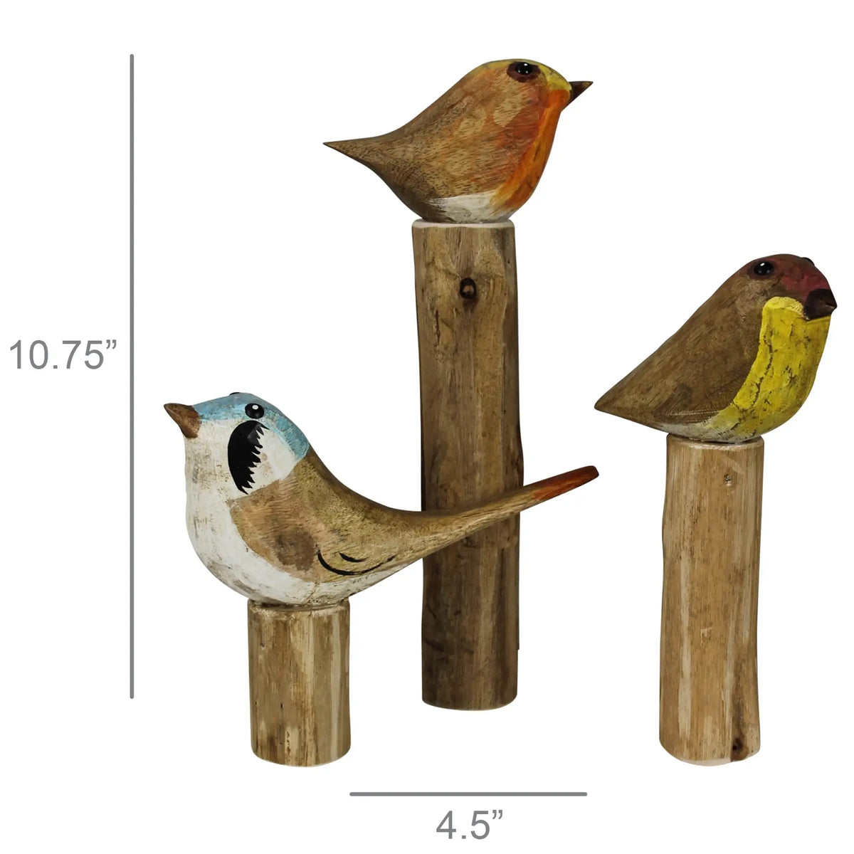 Wood Base Tree Birds Set