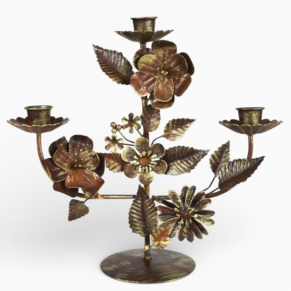 Metal Barranca Floral Candelabra
