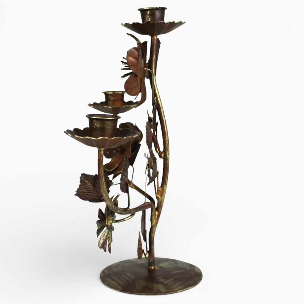 Metal Barranca Floral Candelabra