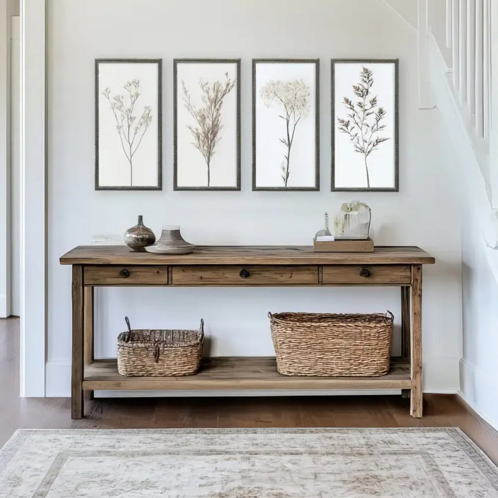 Whispy Botanicals Silver Bead Gallery Frame Art Set