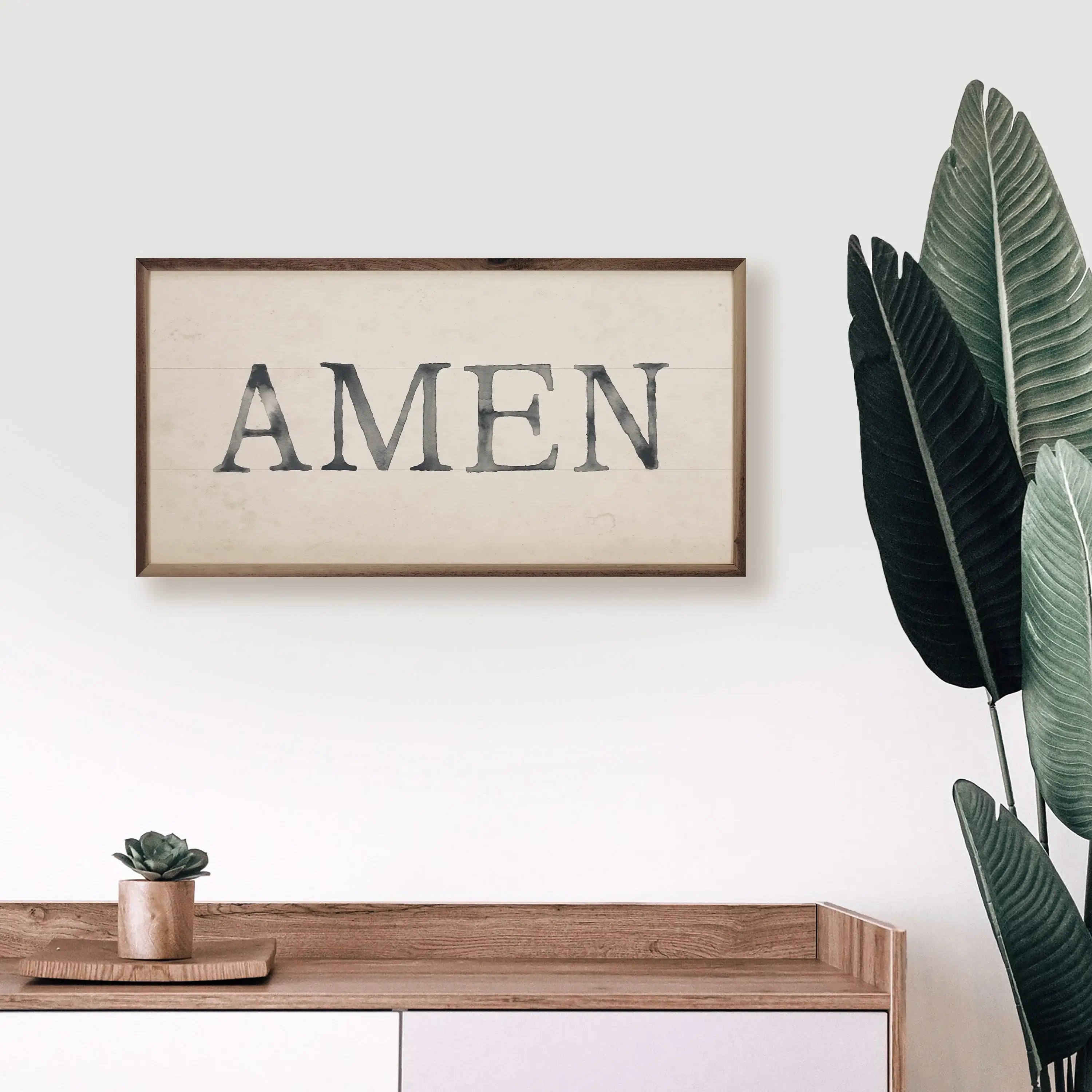 Amen Wood Framed Print