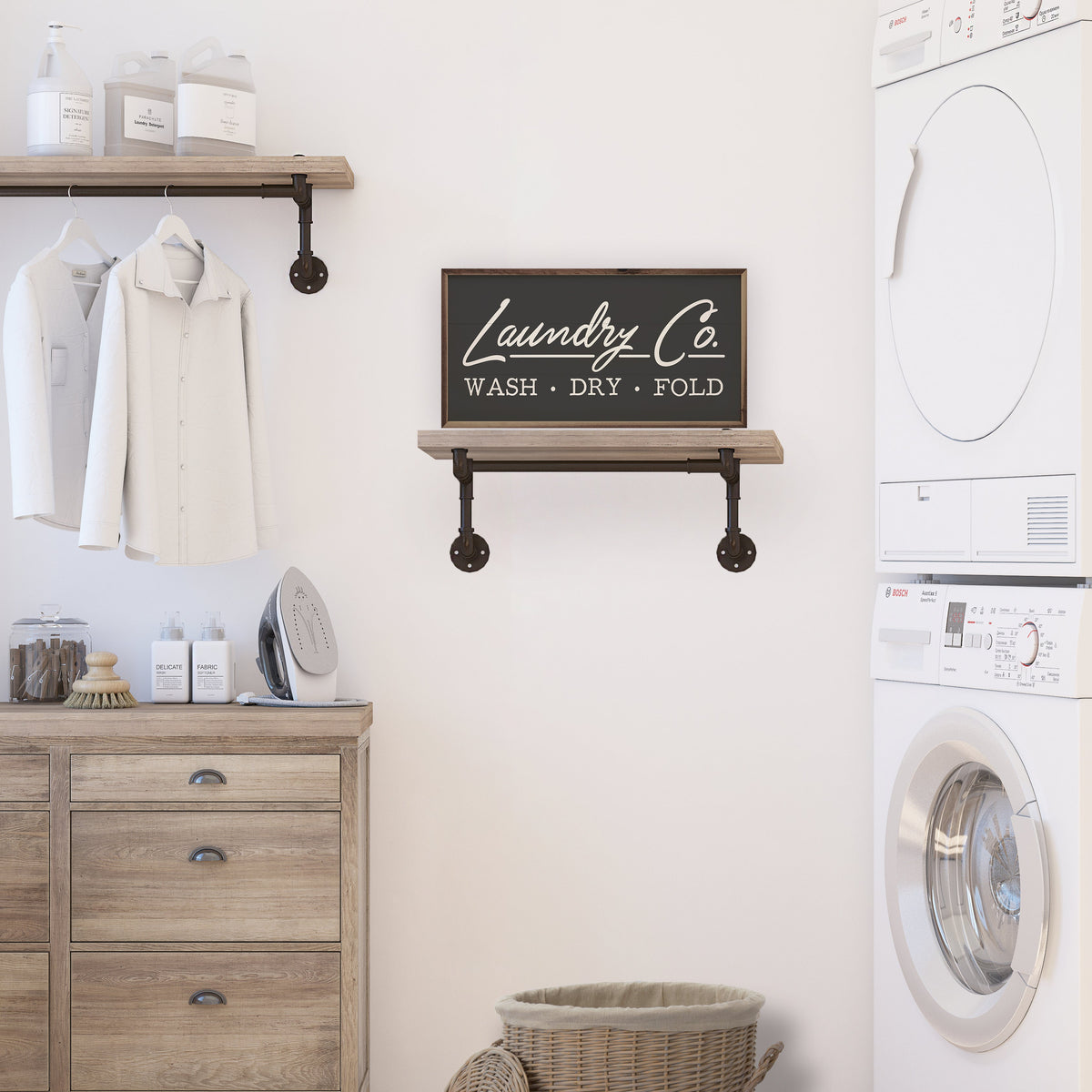 Laundry Co Wood Framed Print