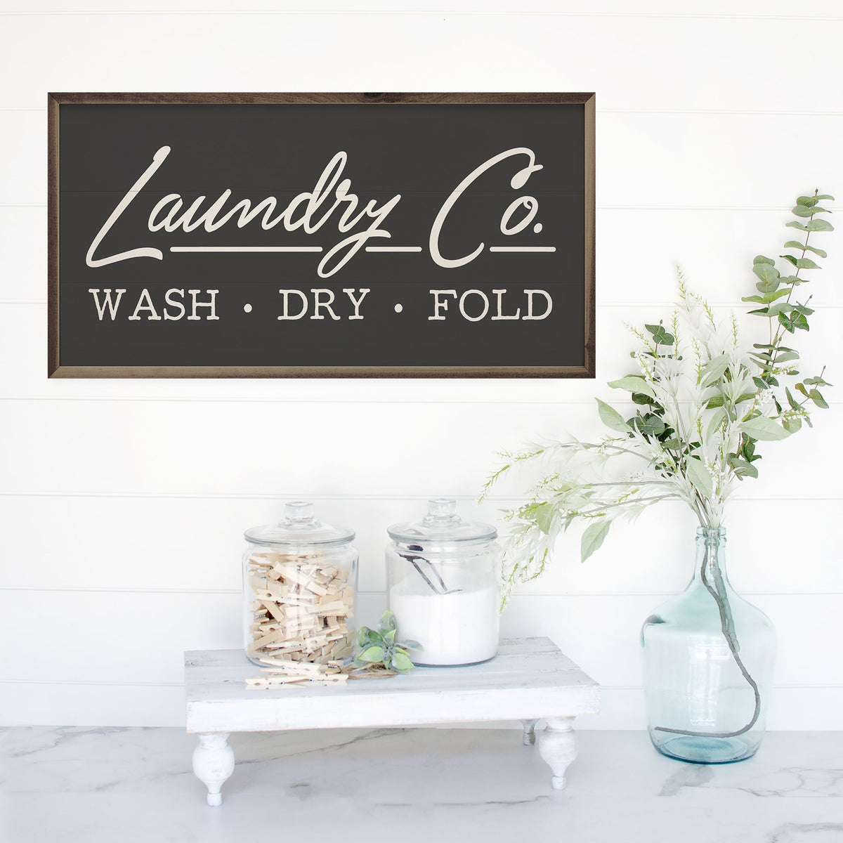 Laundry Co Wood Framed Print