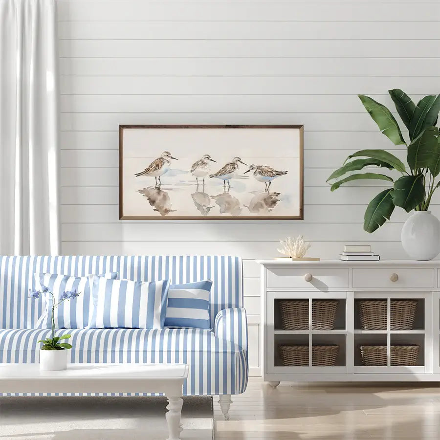 Sandpipers Wood Framed Print