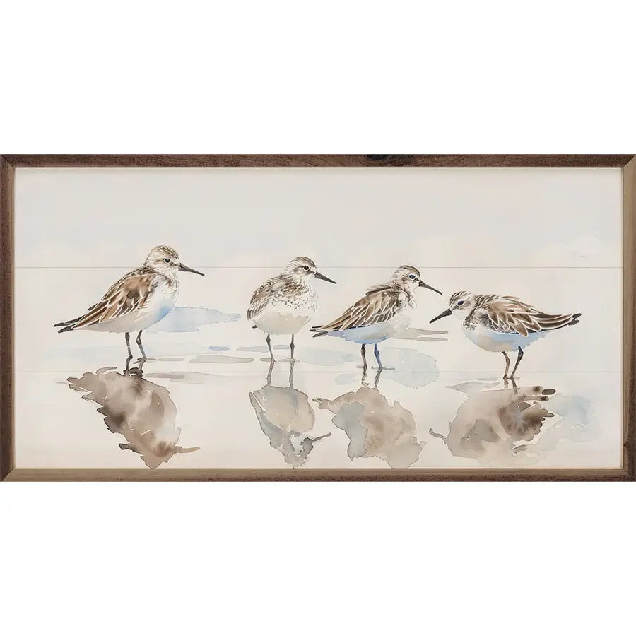 Sandpipers Wood Framed Print