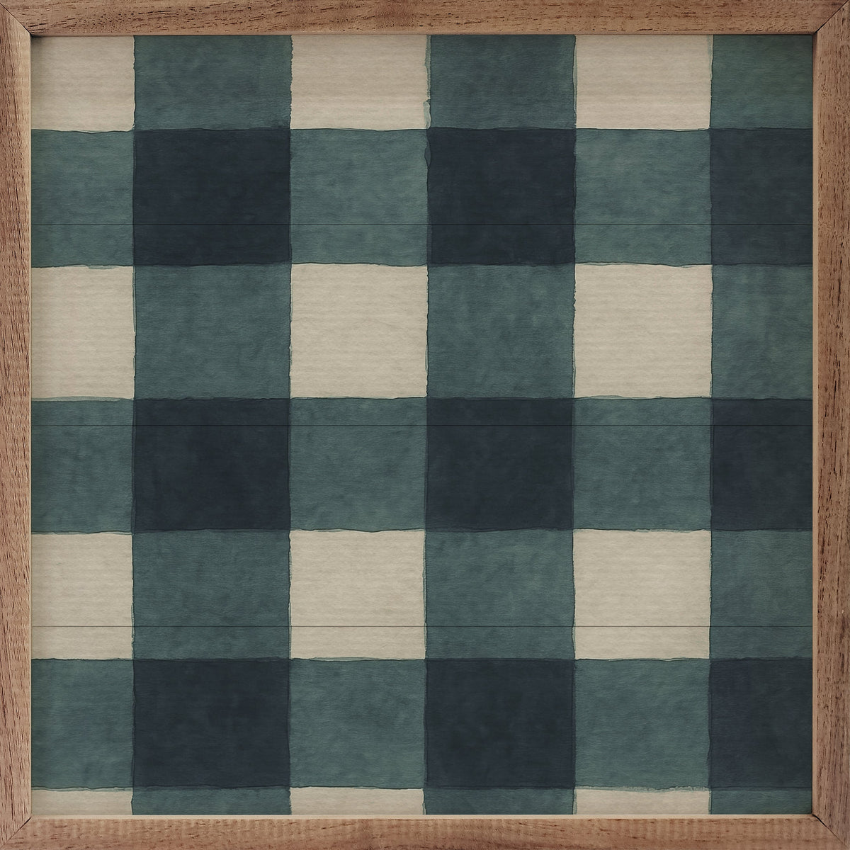 Holiday Plaid Wood Framed Print