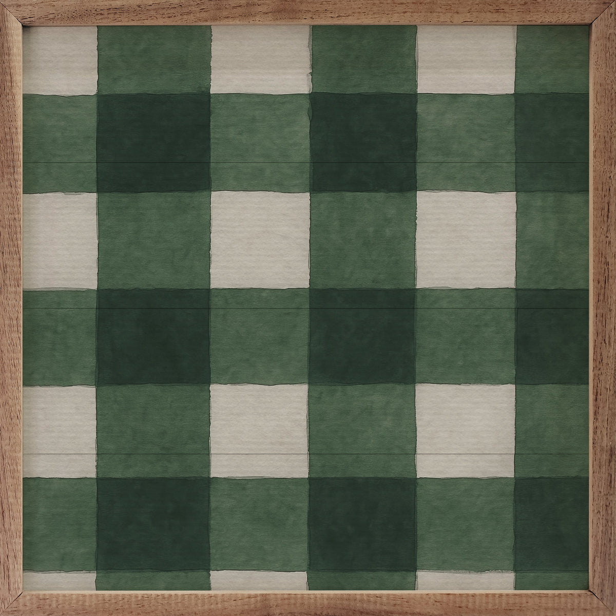 Holiday Plaid Wood Framed Print