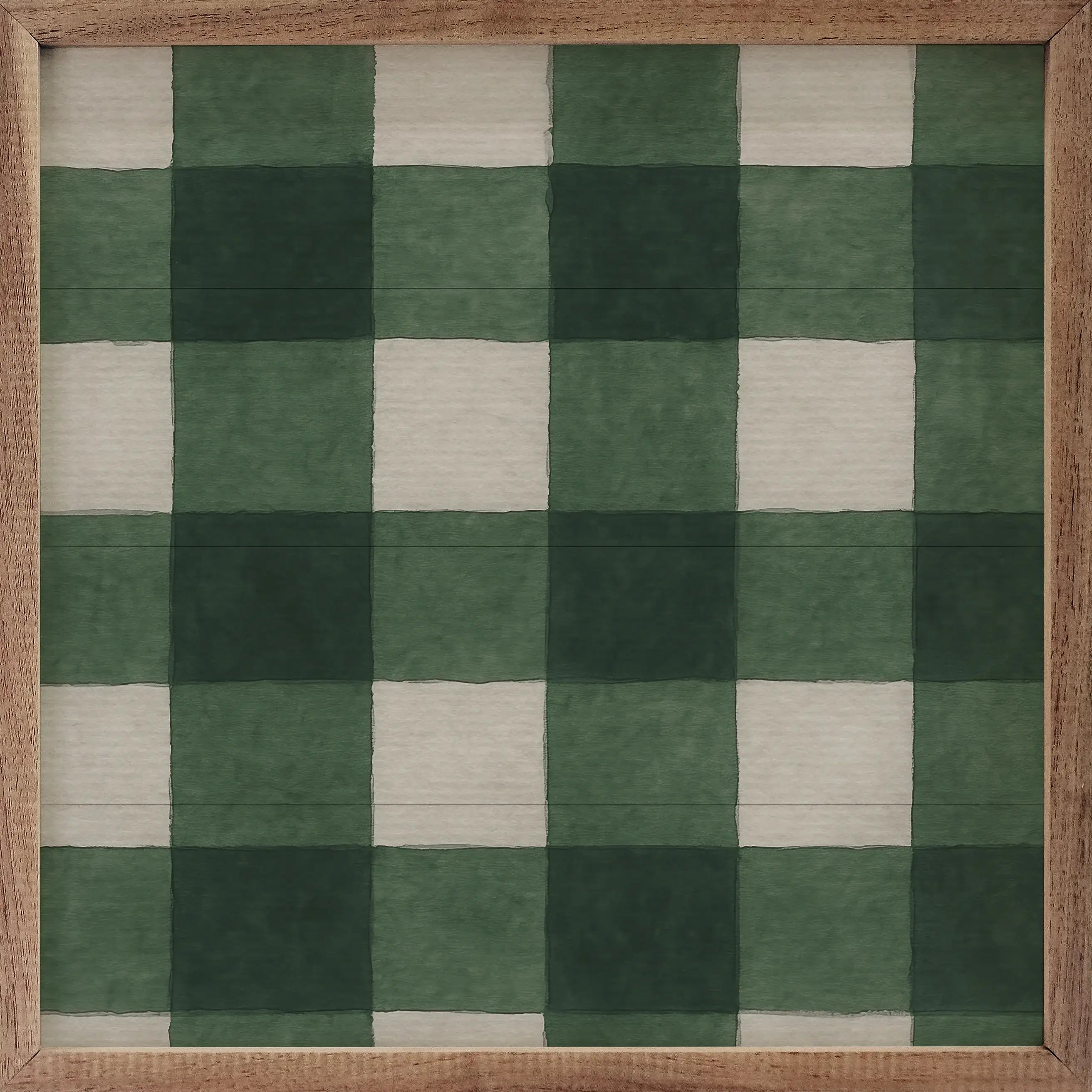 Holiday Plaid Wood Framed Print