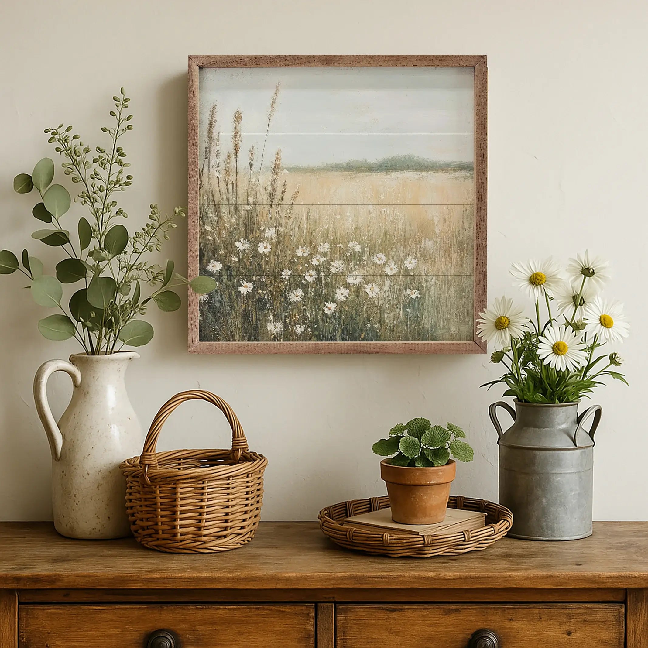 Daisy Dream Wood Framed Print