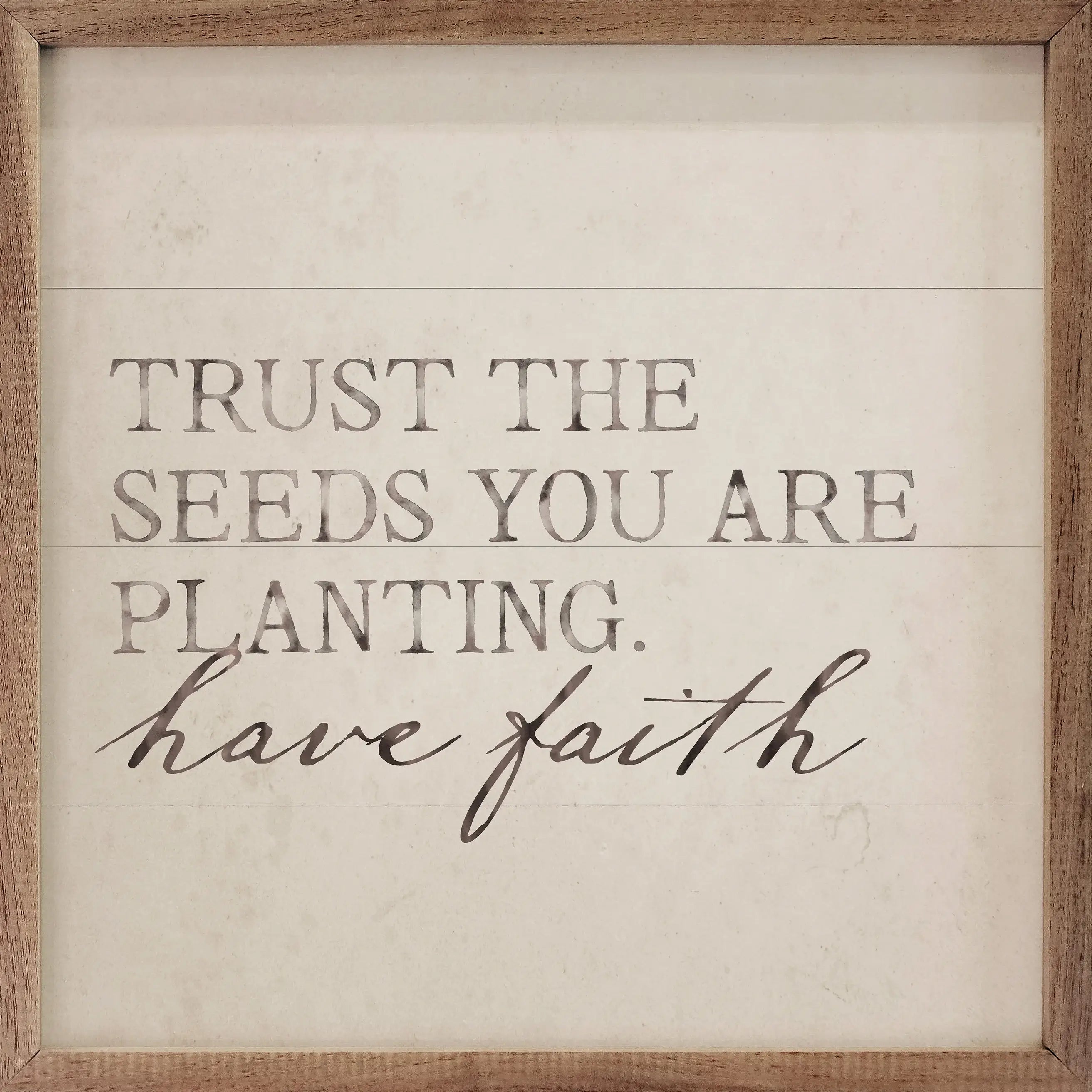 Trust The Seeds Vintage Wood Framed Print