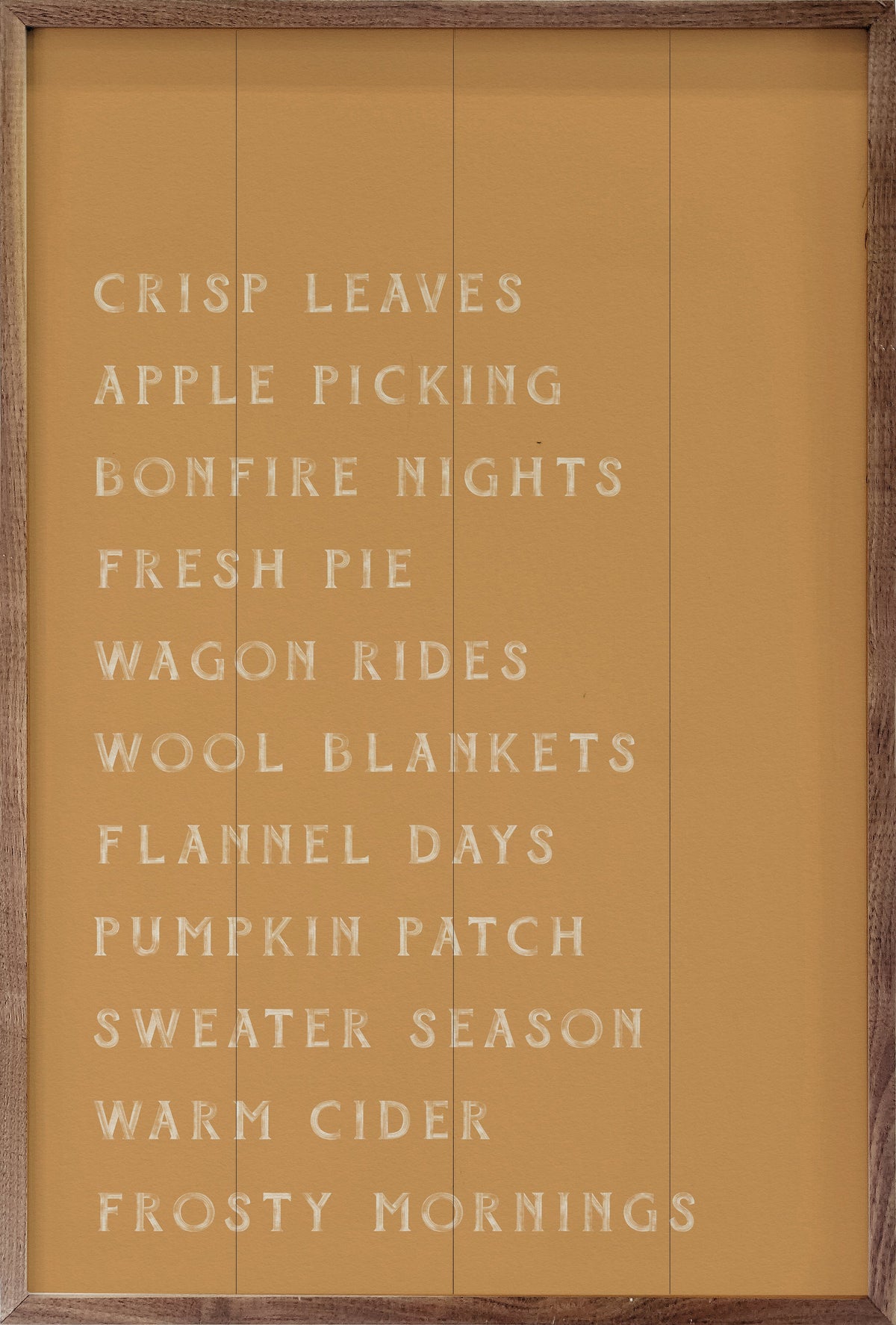 Autumn Activities List Wood Framed Print