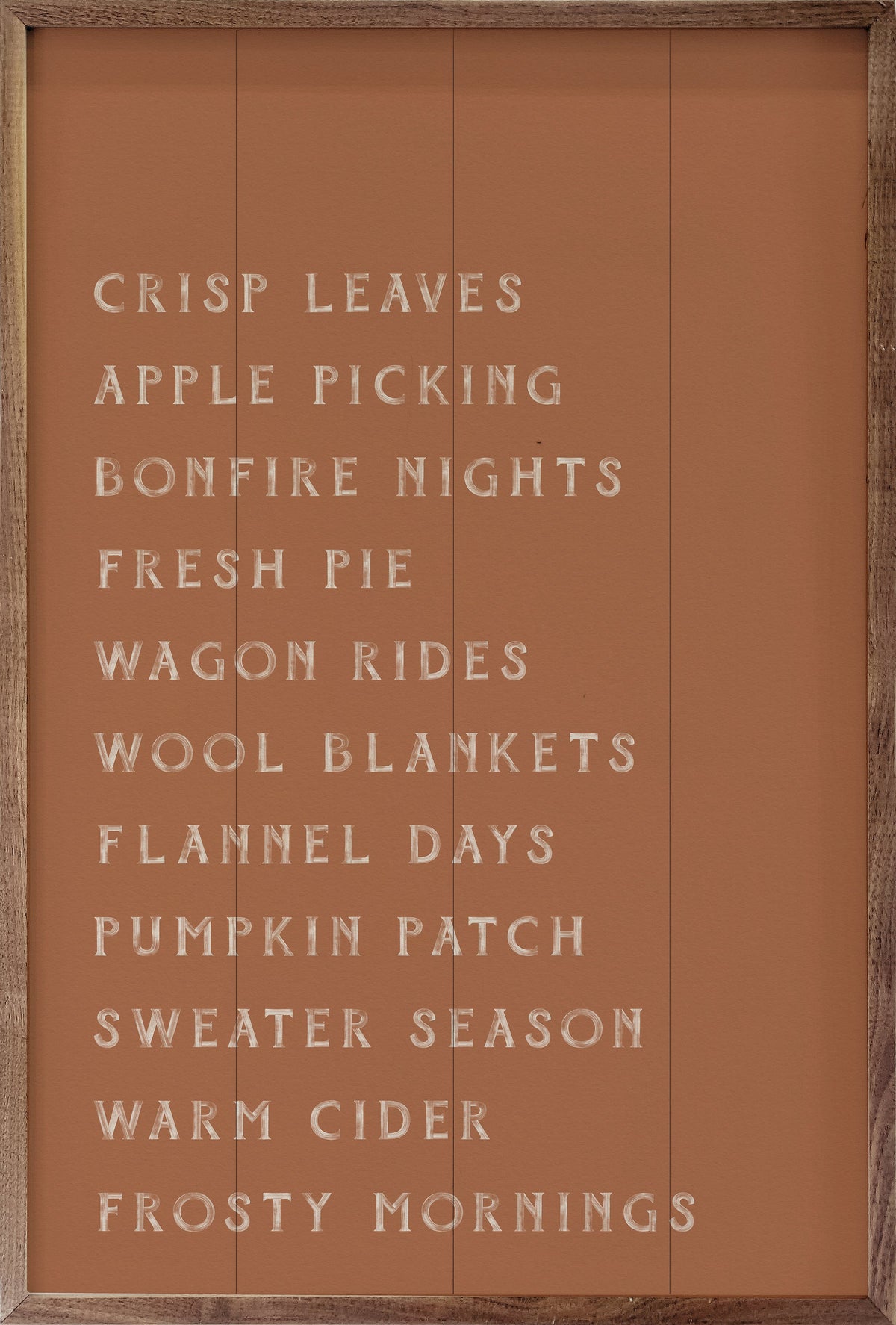 Autumn Activities List Wood Framed Print